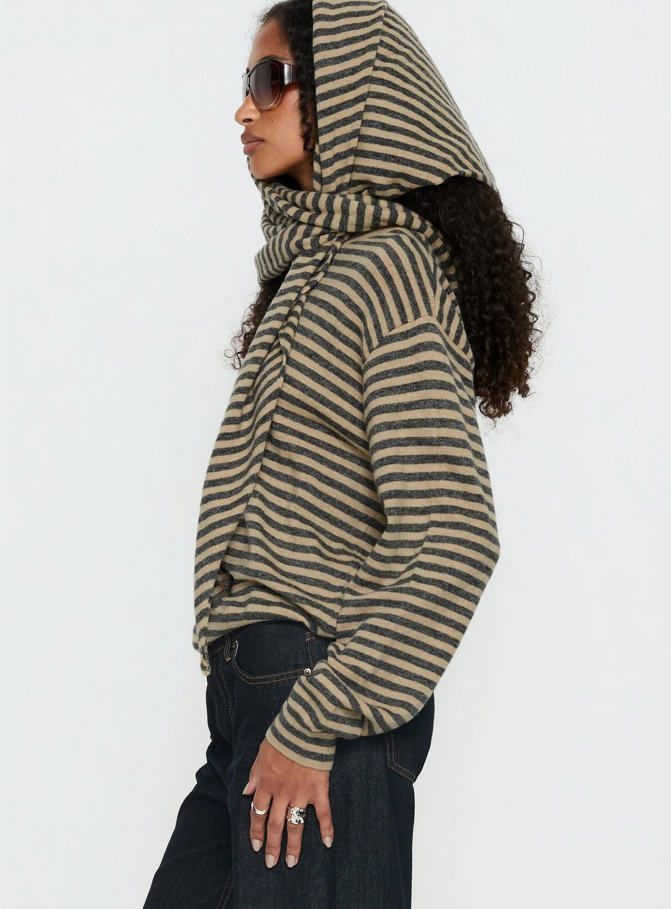 Olsen Scarf Detail Long Sleeve Sweater Multi