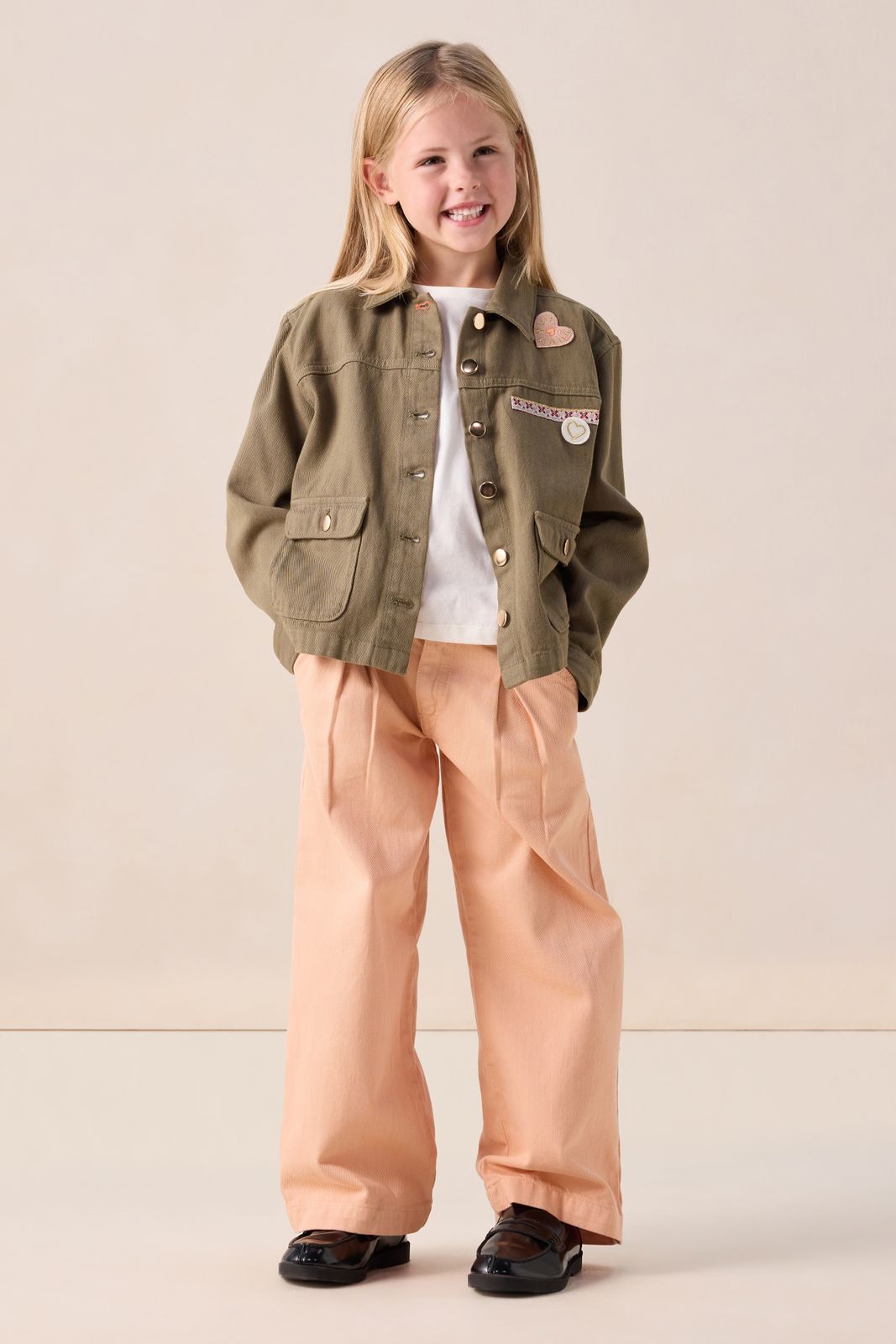 Donkergroen oversized jack met embroidery