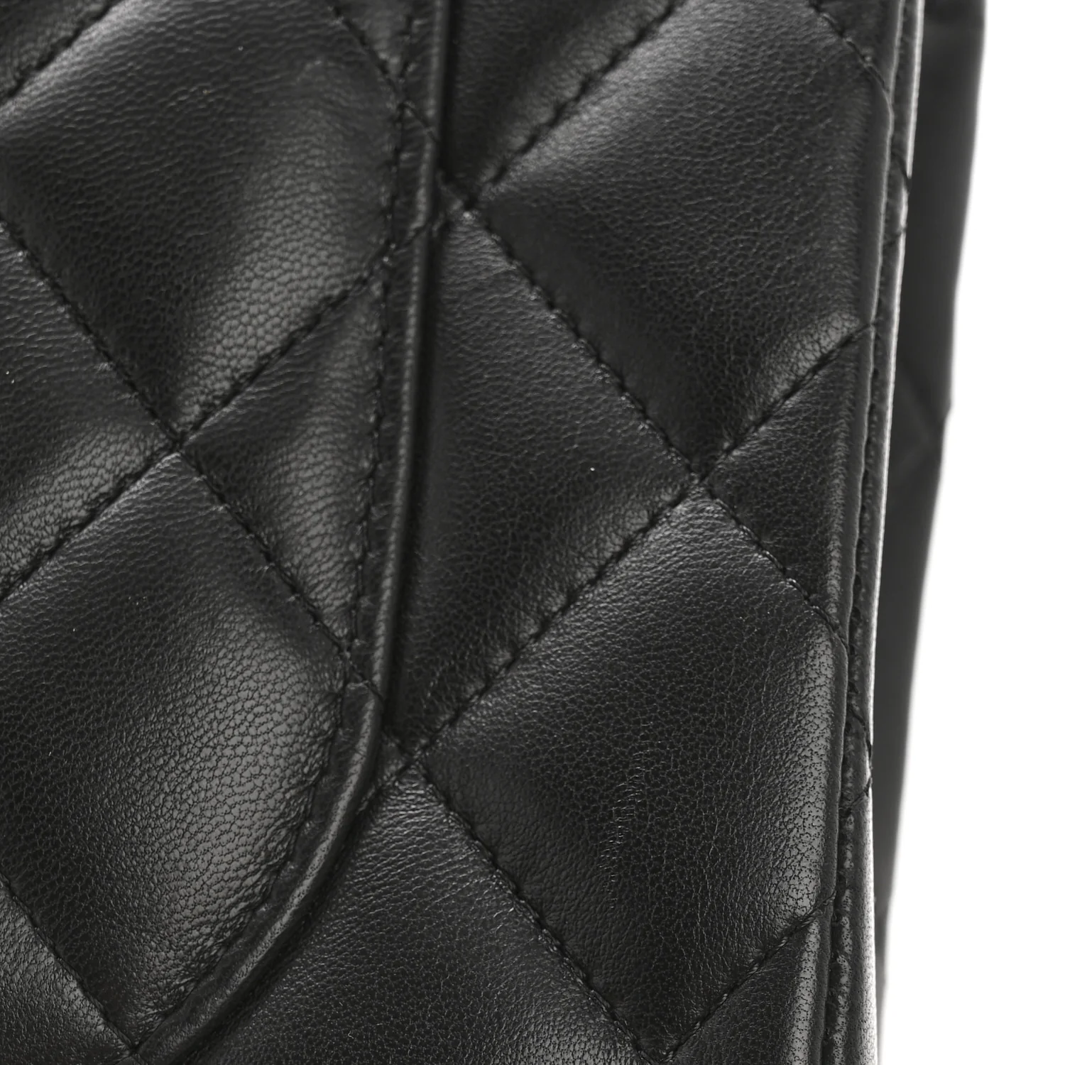 Lambskin Quilted Jumbo Double Flap Black - Top Club