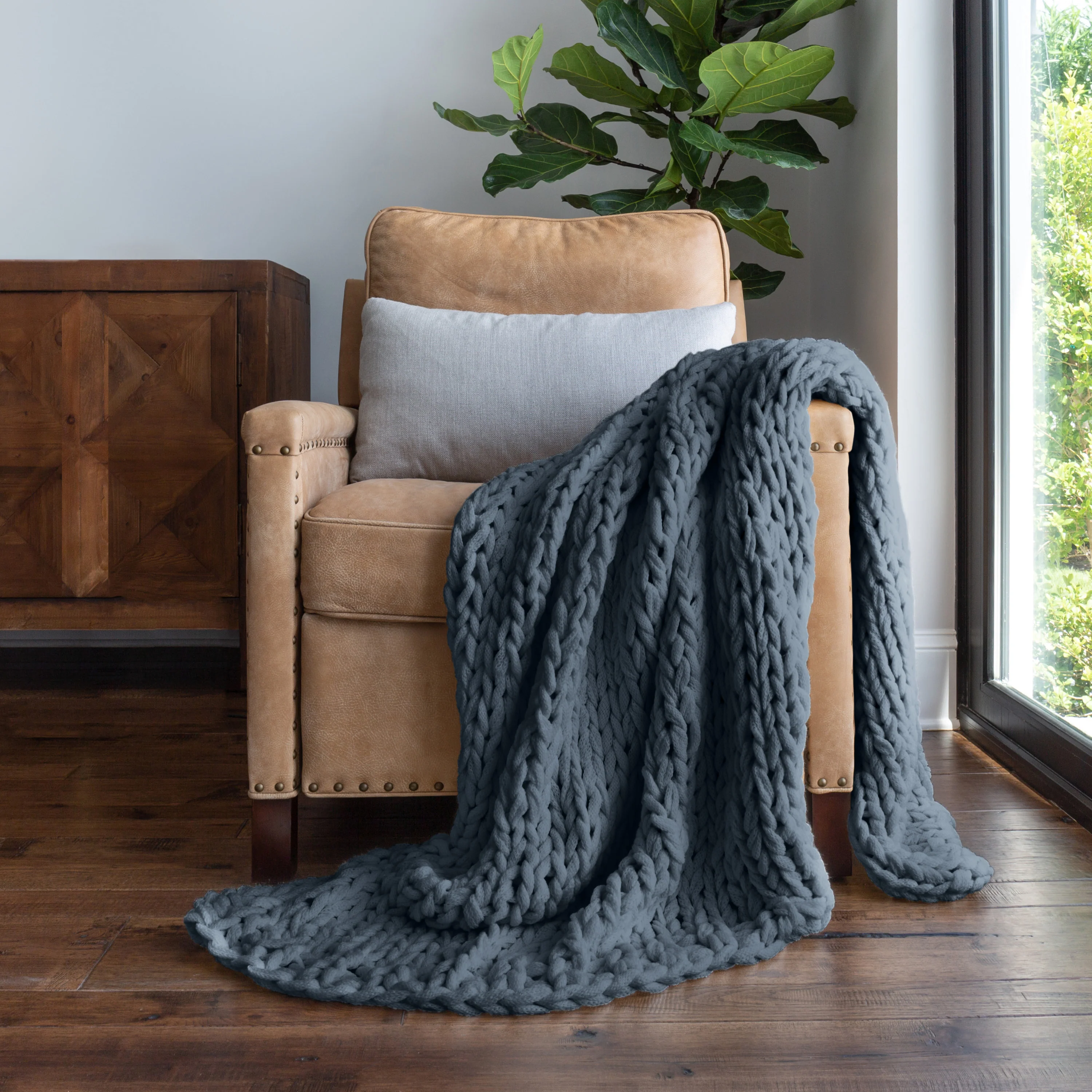 Chunky Knit Throw Blanket - Sale