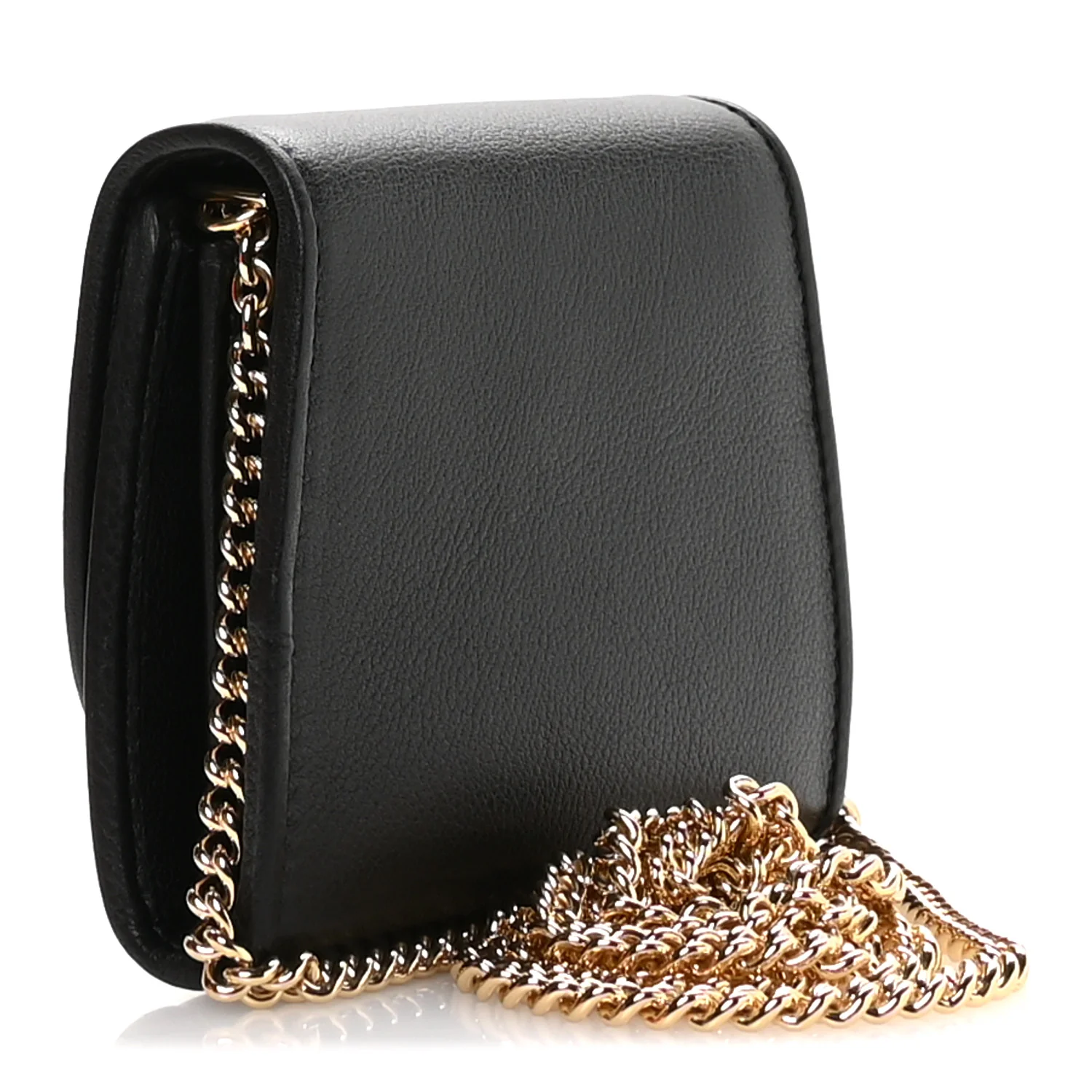 Roxy Calfskin Medium Blondie Chain Wallet Black - Top Club