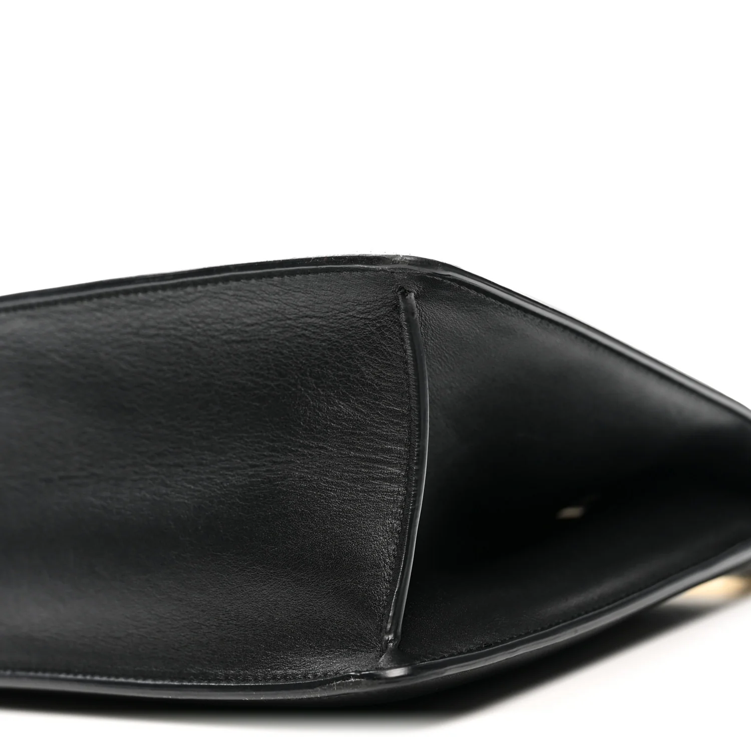 Smooth Calfskin Medium Clasp Shoulder Bag Black - Top Club