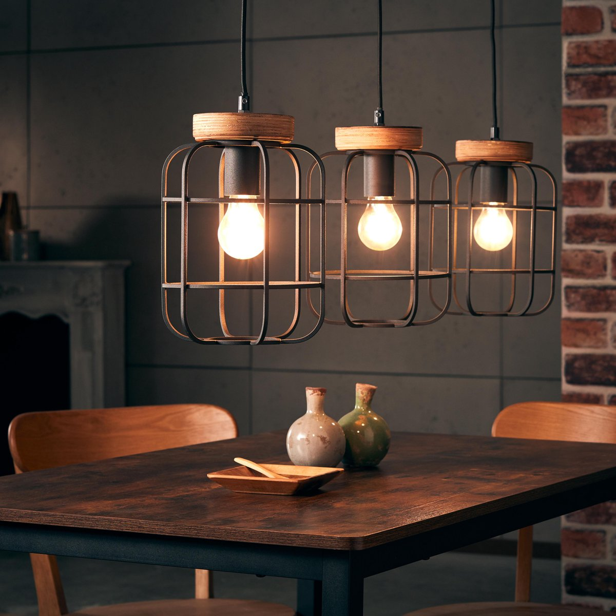 Hanglamp Glenda 3-lichts zwart Glenda hanglamp 3-lichts zwart #1