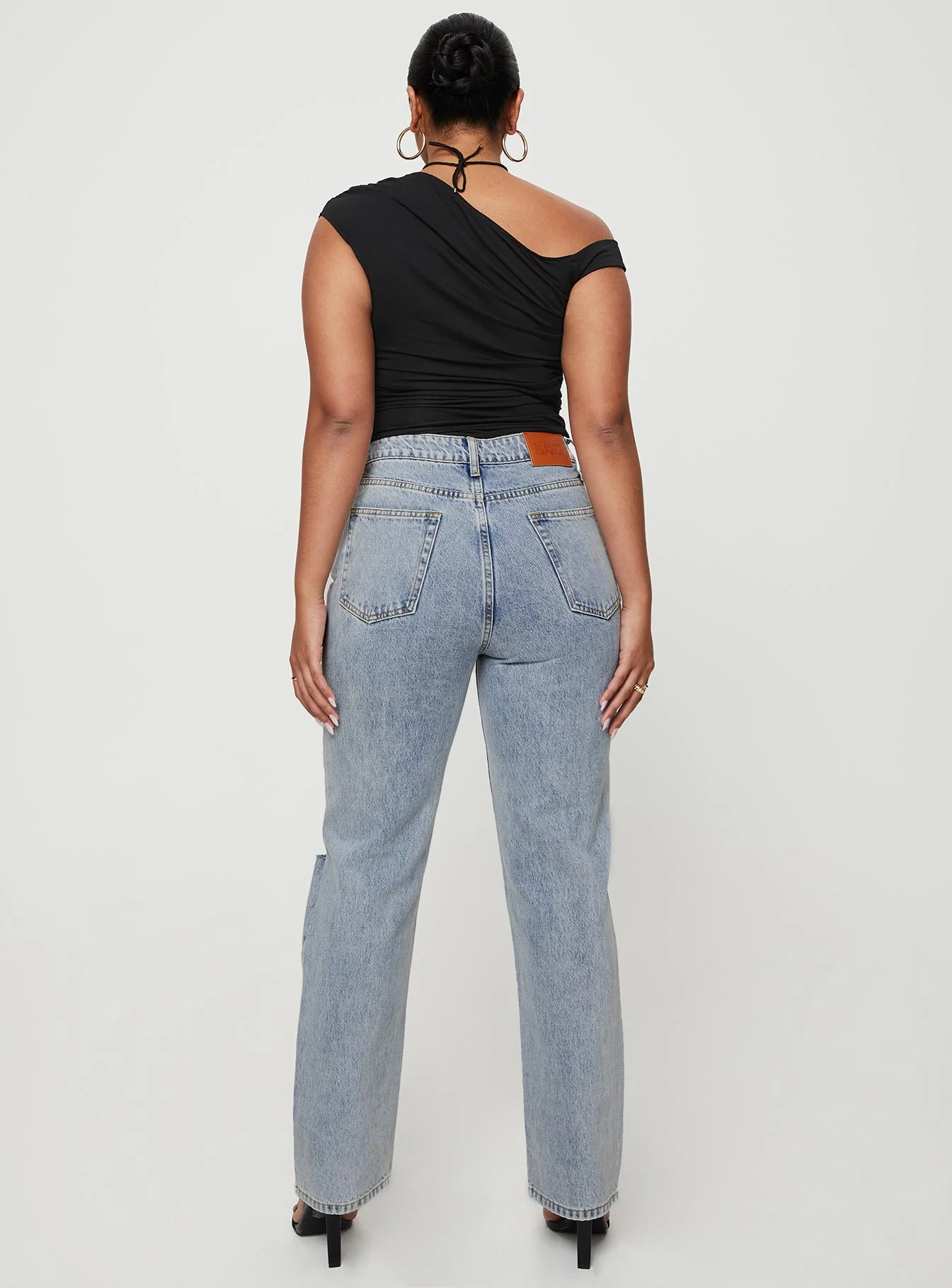 Holland High Rise Straight Leg Jeans Denim