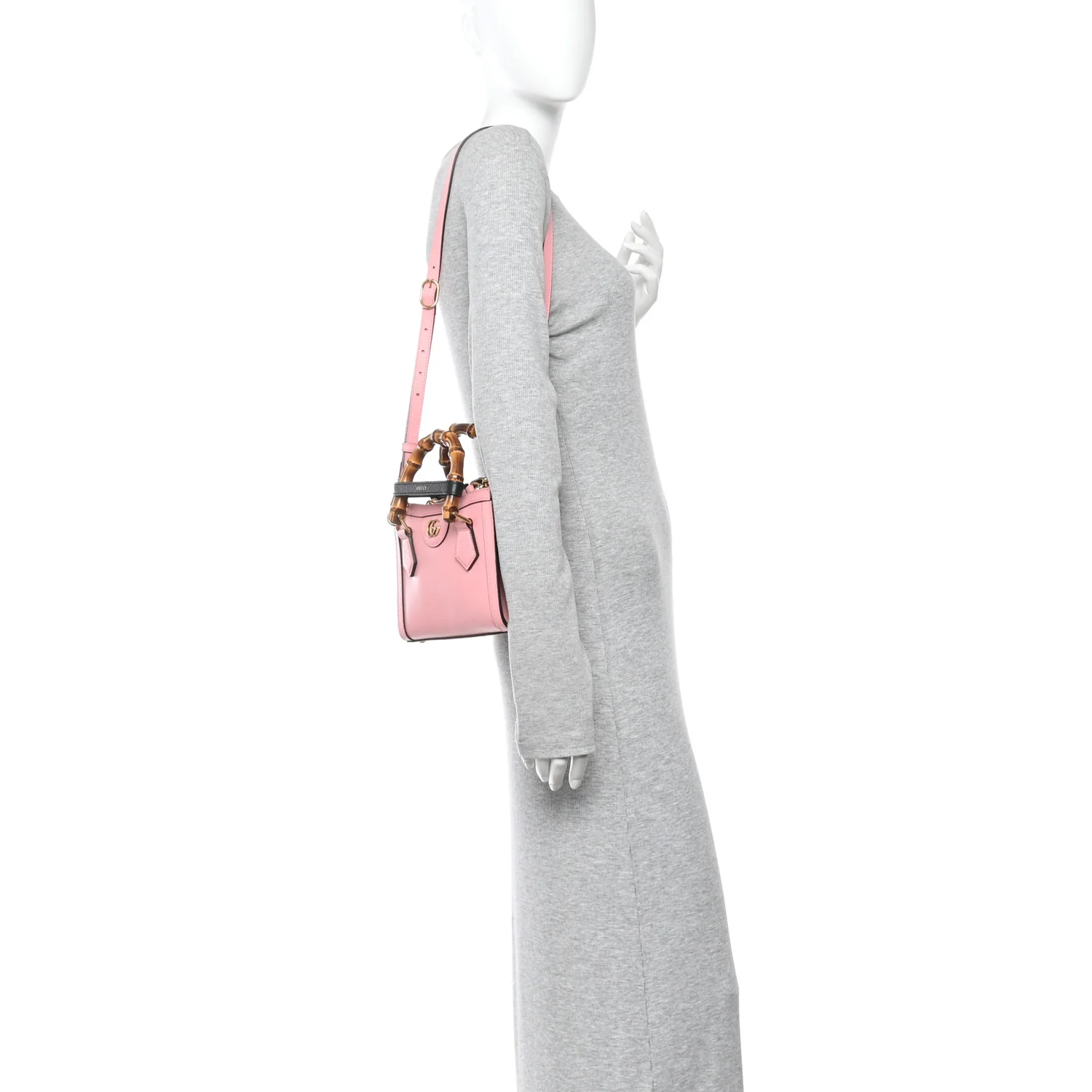Wonka Grain Calfskin Mini Diana Tote Bag Wild Rose Black