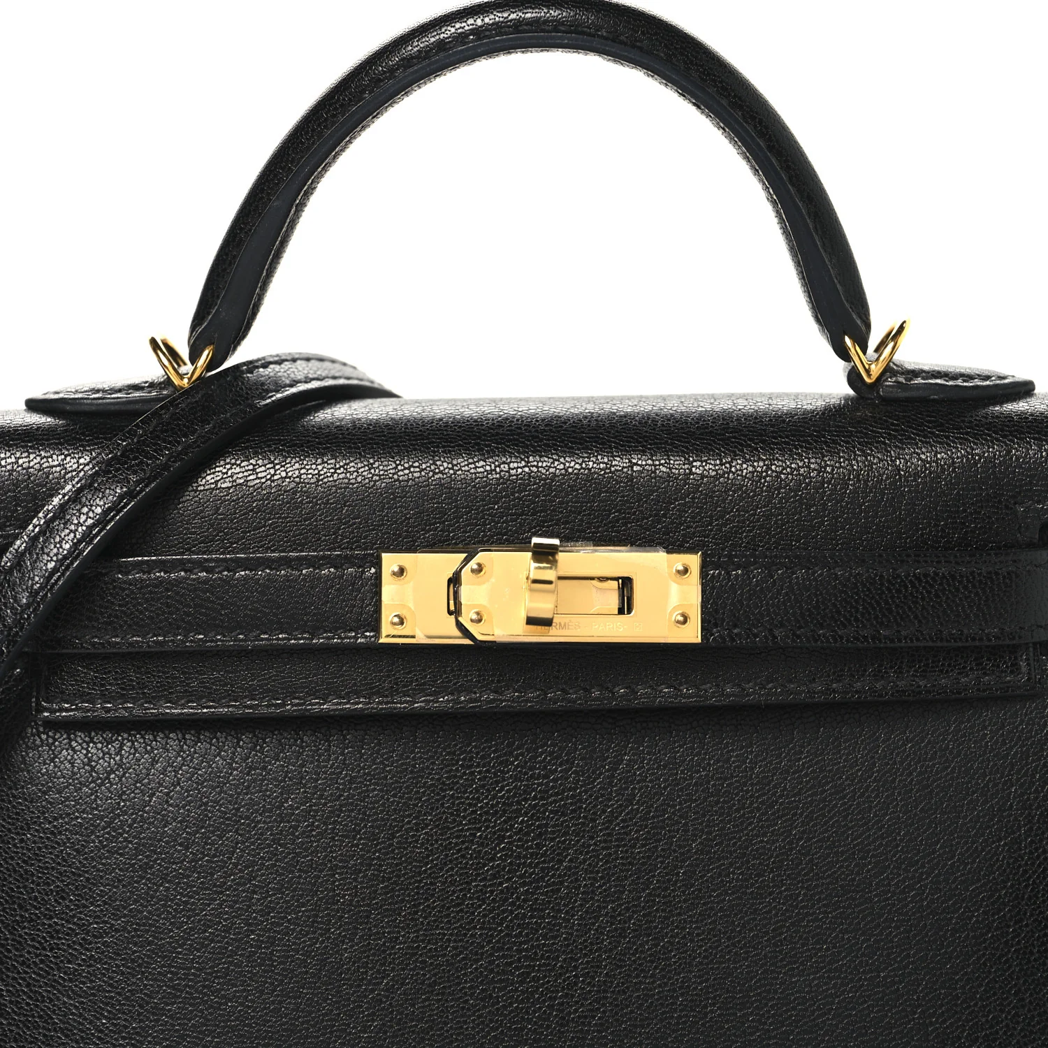 Chevre Chamkila Mini Kelly Sellier 20 Black - Top Club