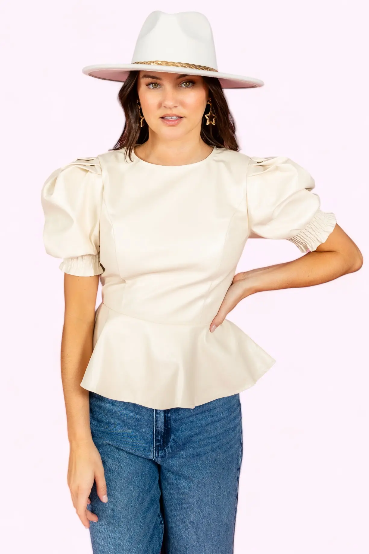 Let's Get It On Top Faux Leather Top - ALJEGJ
