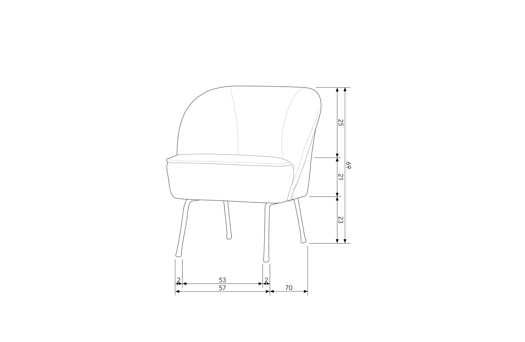 Fauteuil Vogue fluweel - Teal