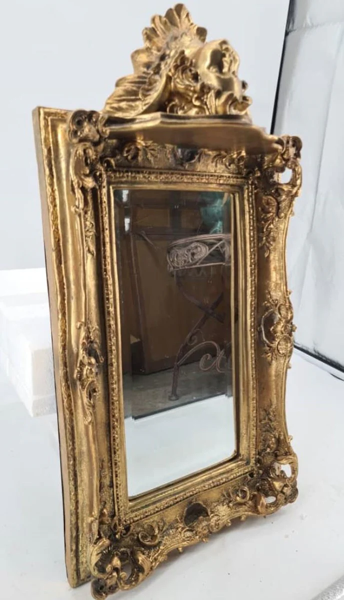 Baroque mirror with base console antique gold H. 68 cm - Baroque style furniture