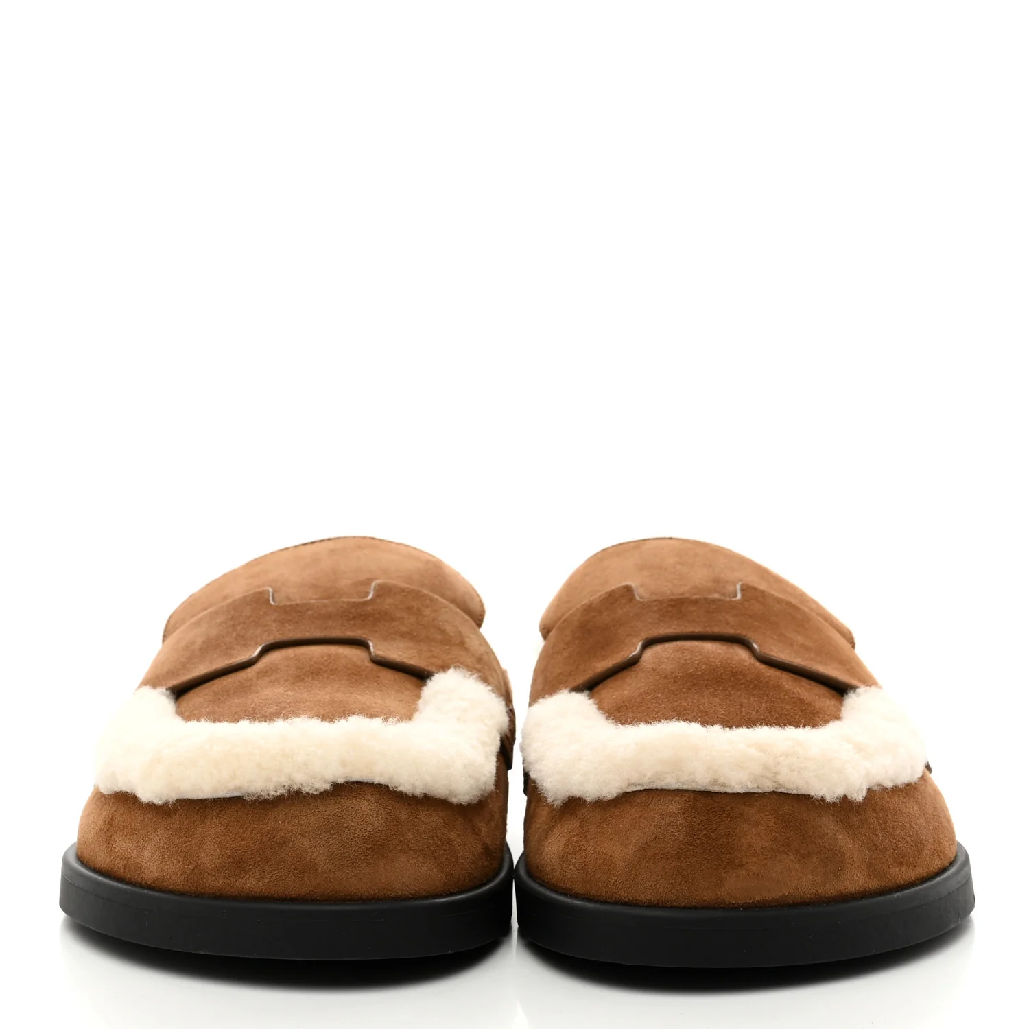 Suede Goatskin Shearling Mens Go Mules 43 Beige Kraft Ecru - Top Club