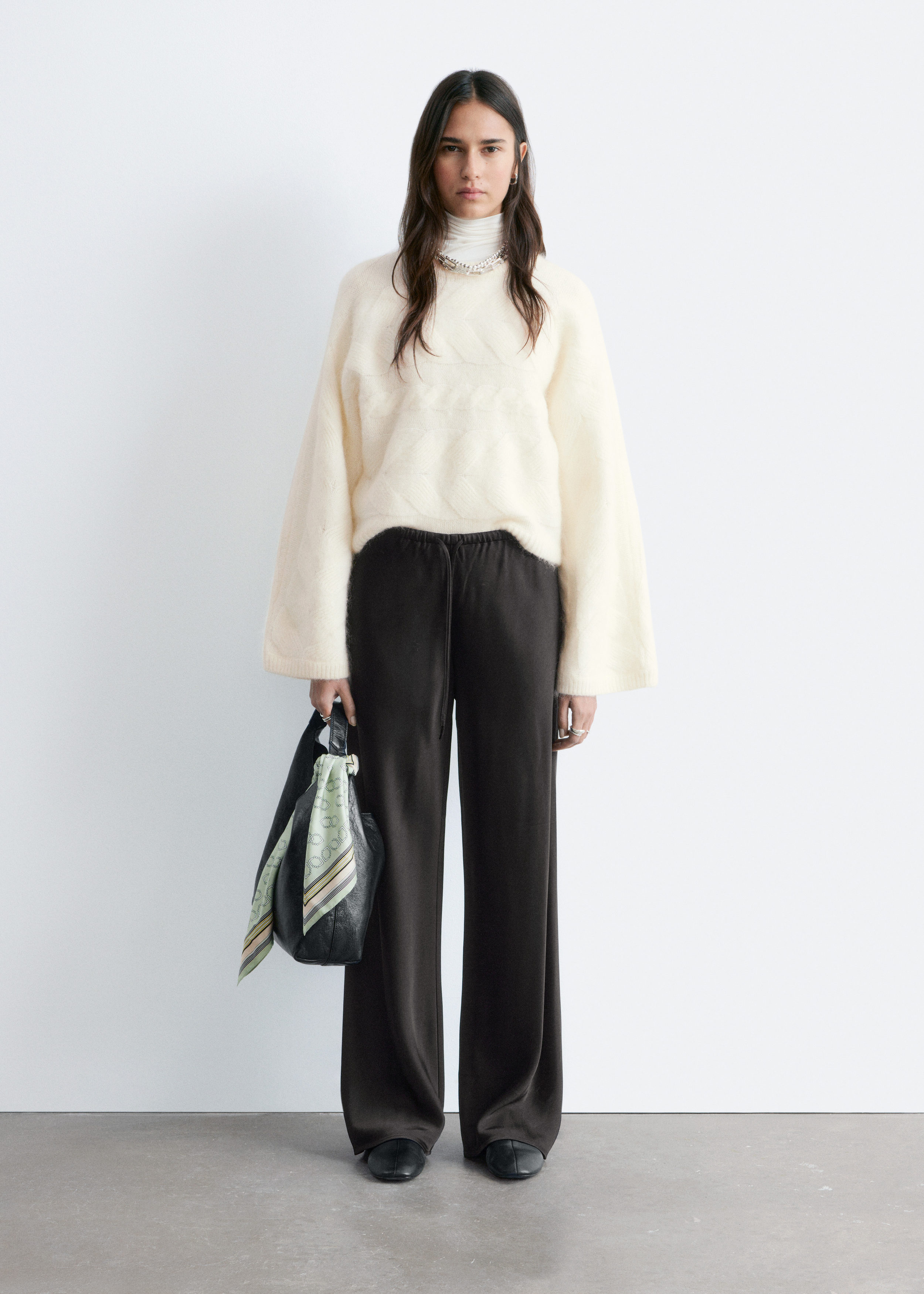 & Other Stories MOHAIR-BLEND CABLE-KNIT JUMPER