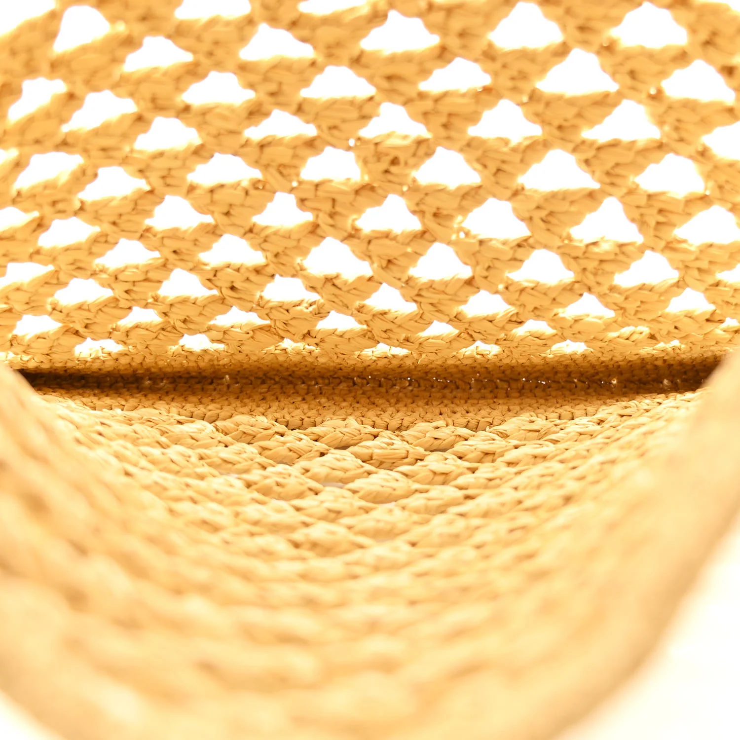 Yarn Raffia Effect Embroidered Logo Tote Naturale - Top Club