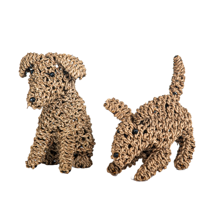 Seagrass hondjes Small set van 2 - zittend en liggend