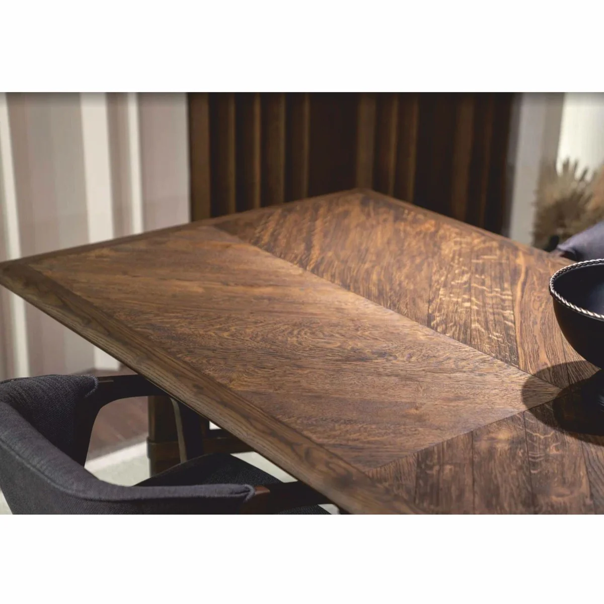 Luxury solid wood dining table brown 200 cm - dining room furniture