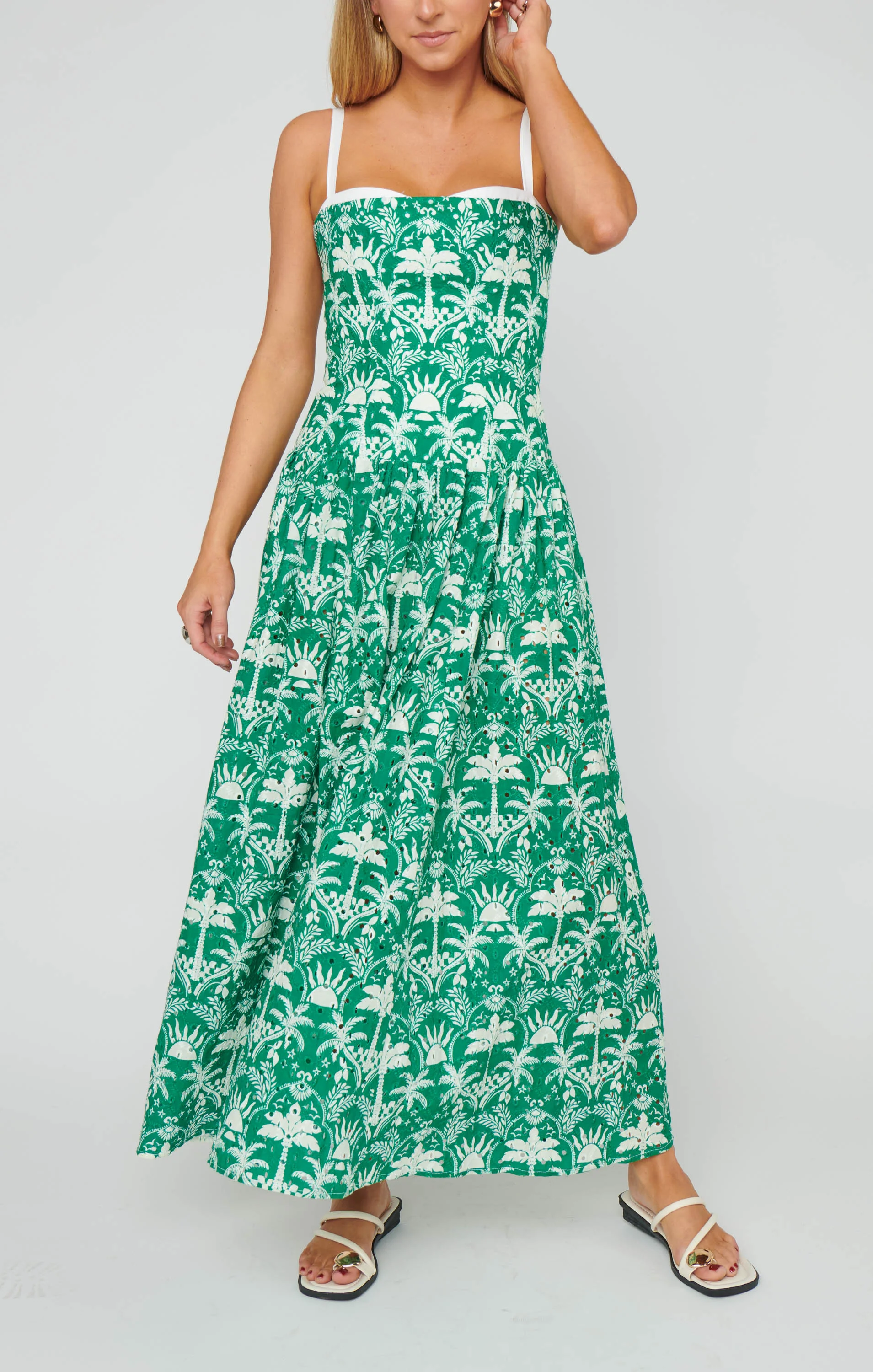 Hepburn Midi Dress ~ Tiki Palms