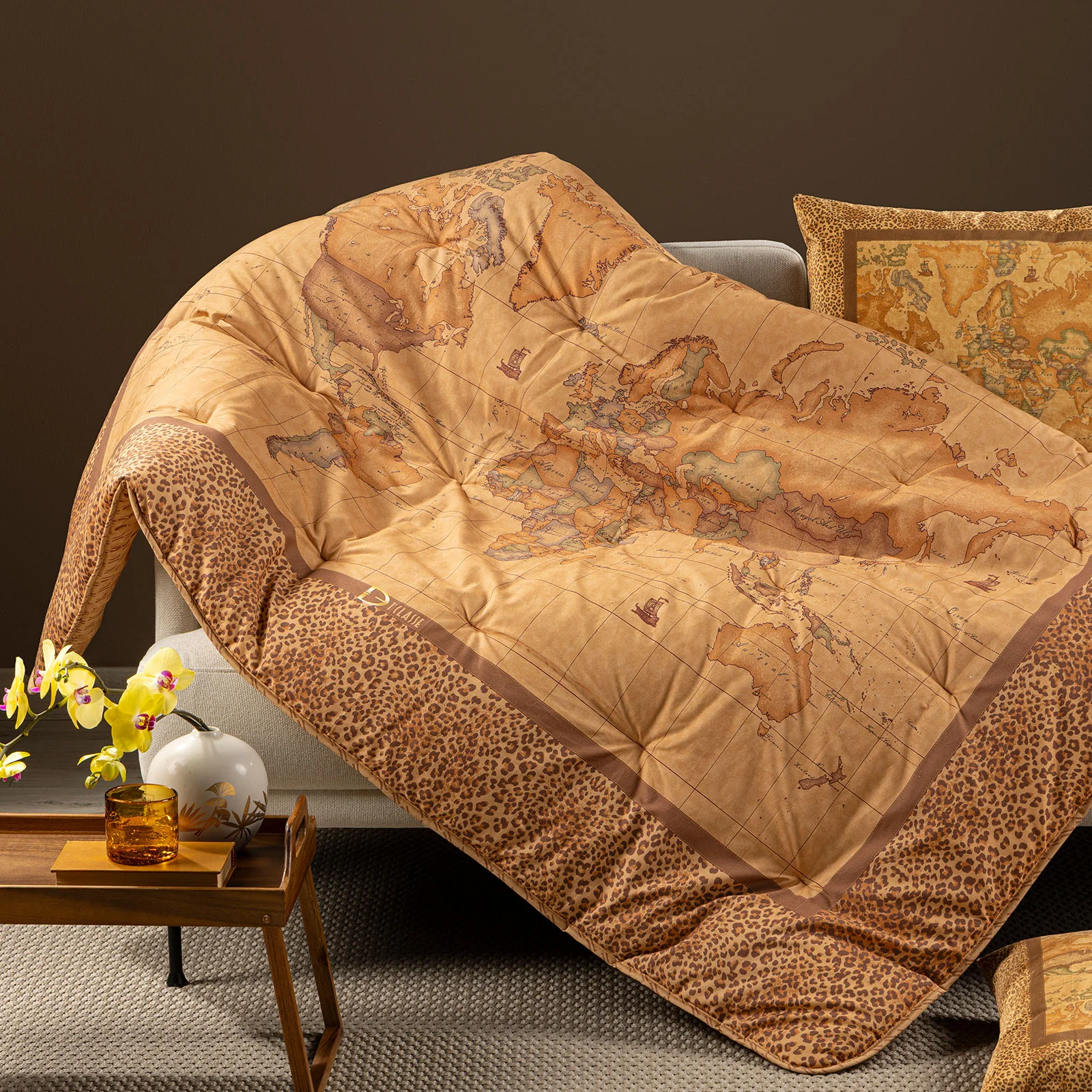 Plaid Scaldotto In Cotone Pettinato Geo Leopard Cm. 130X170 Unica Alviero Martini 1A Classe