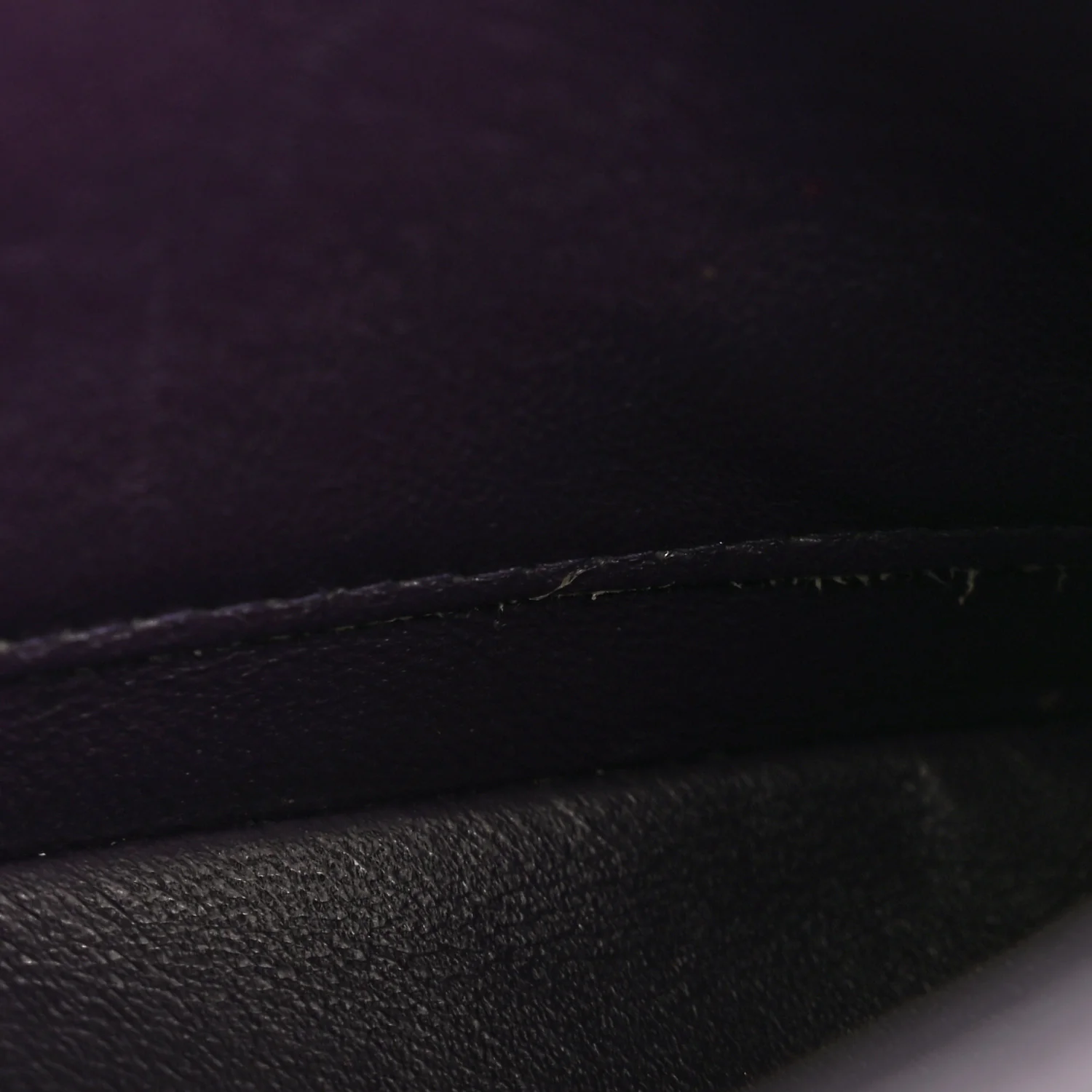 Caviar Quilted Small Double Flap Dark Purple - Top Club