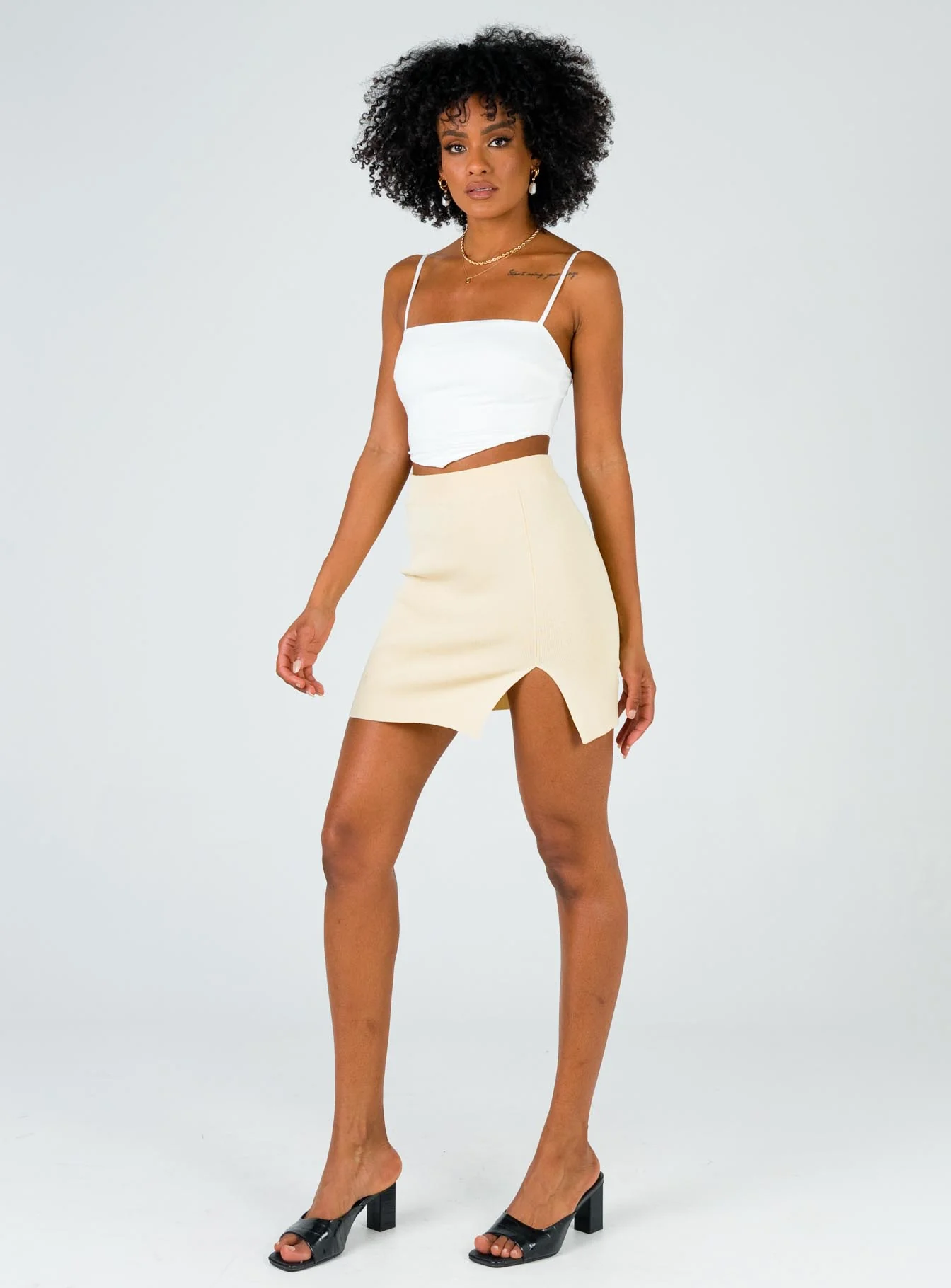 The Lola Mini Skirt Ecru