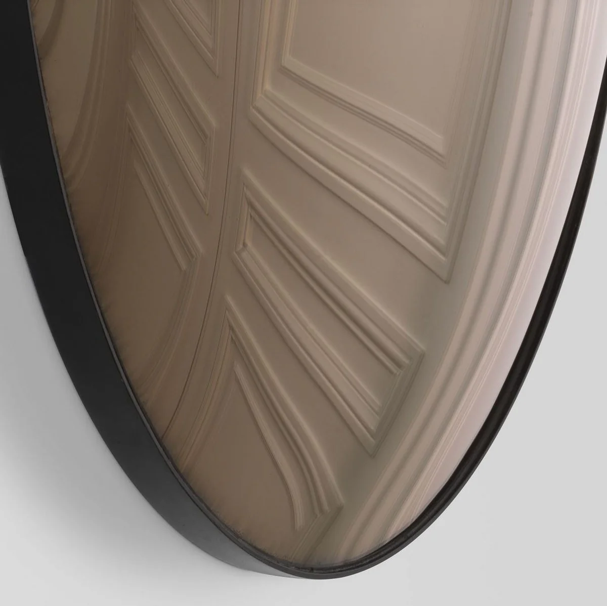 Luxury mirror brown / black Ø 91 cm - Round convex wall mirror - Luxury furniture