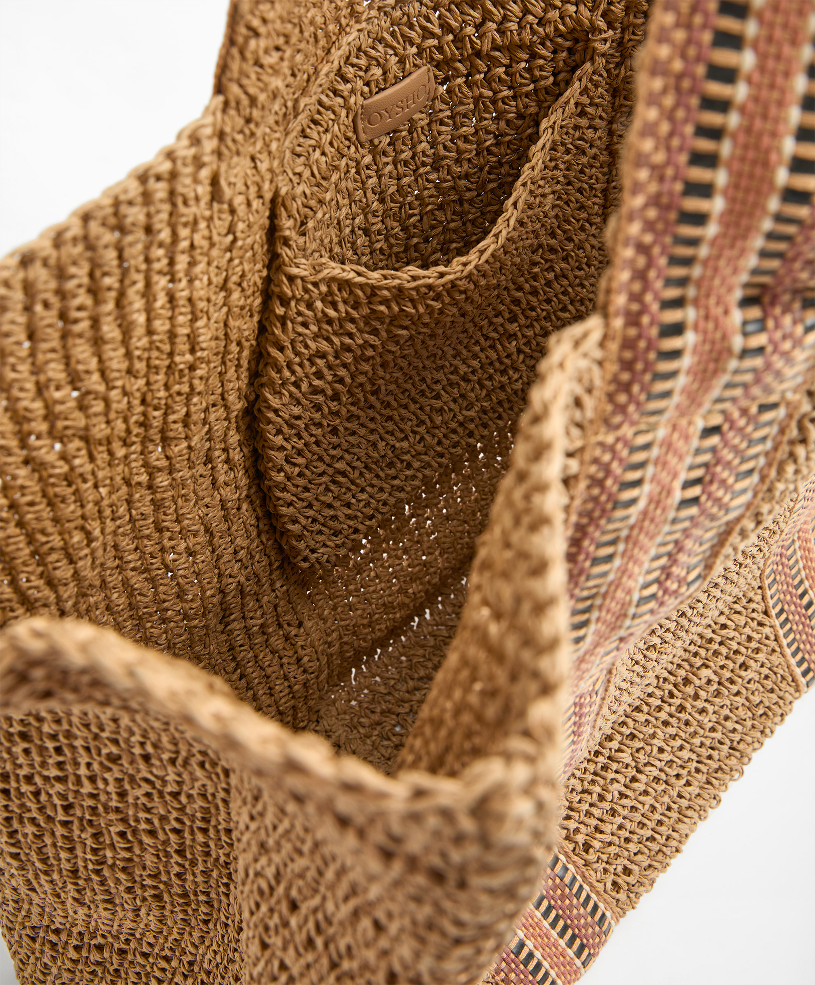 OYSHO Multi-coloured strap shopper bag