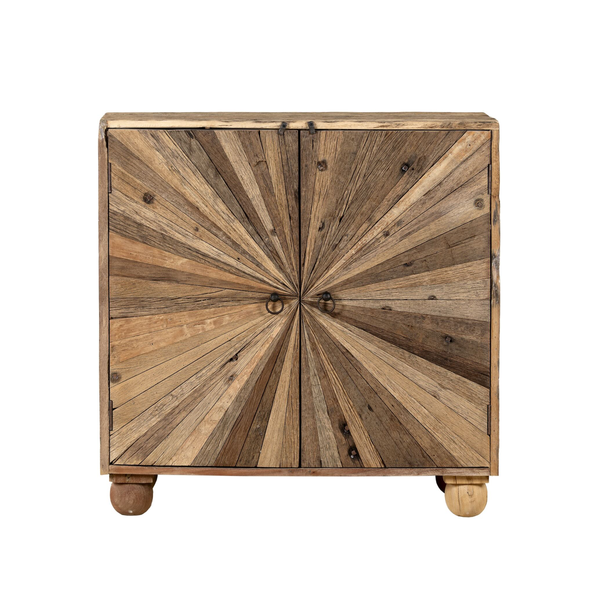 Dhriti - Kast van Gerecycled Hout met Zonpatroon