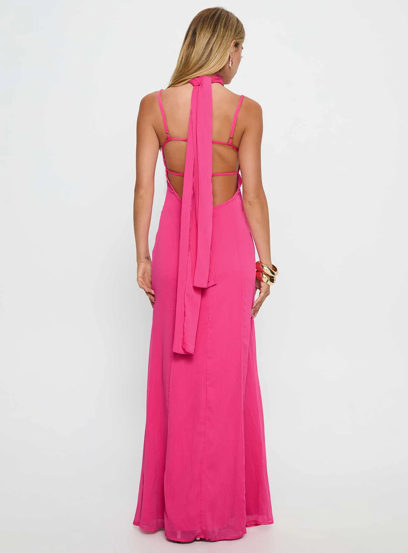 Jadira Scarf Maxi Dress Guava
