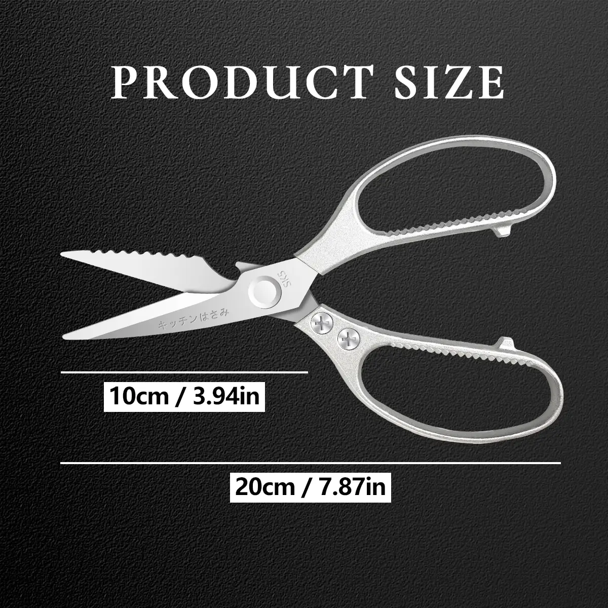 Premium Heavy-Duty Multifunctional Kitchen Scissors - 304 Stainless Steel Forged Blade, Ergonomic Design, Compact Kitchenware for Cooking, Food Preparation, Chicken, Meat Cutting