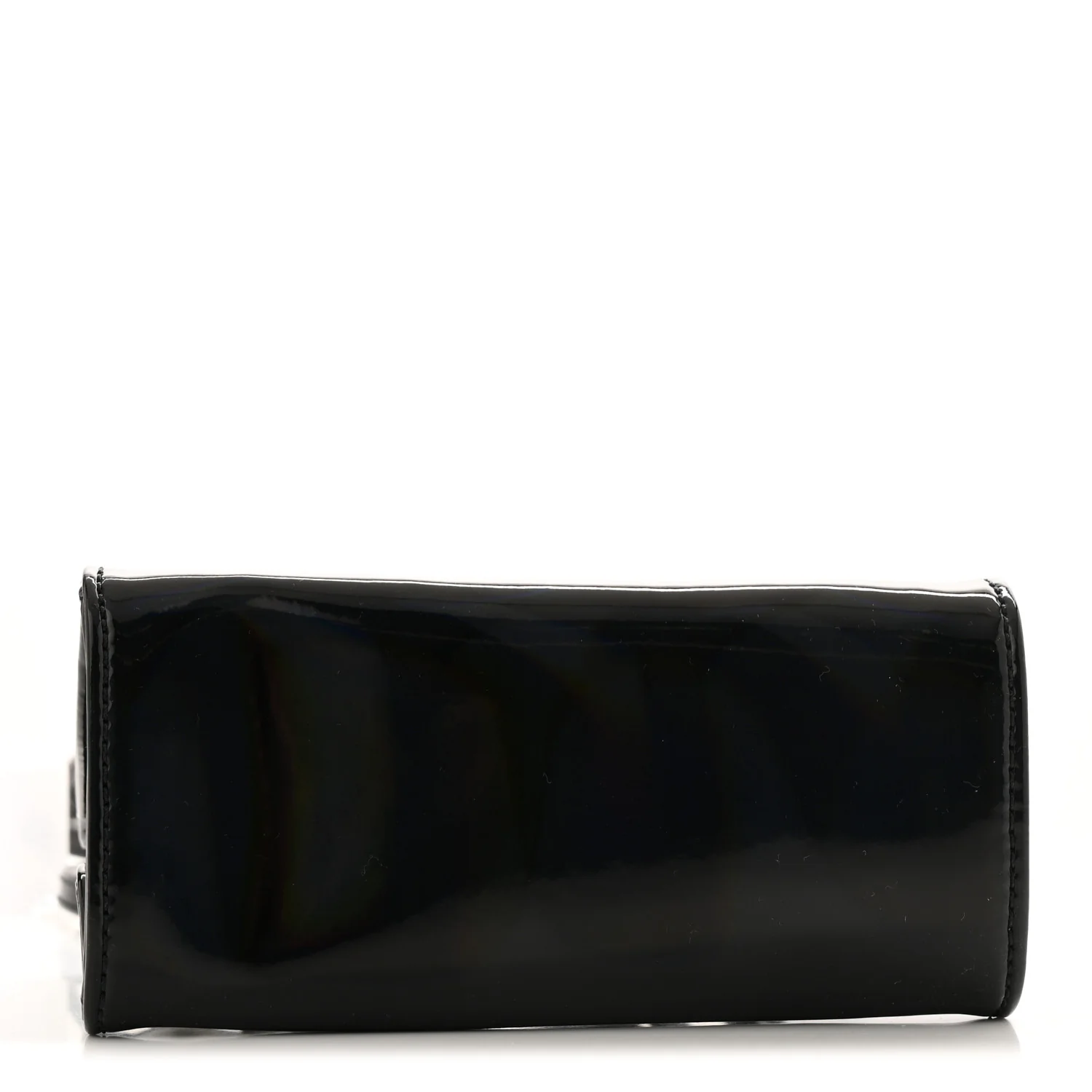 Patent Vegan Leather Small Shopping Bag Black Rainbow - Top Club