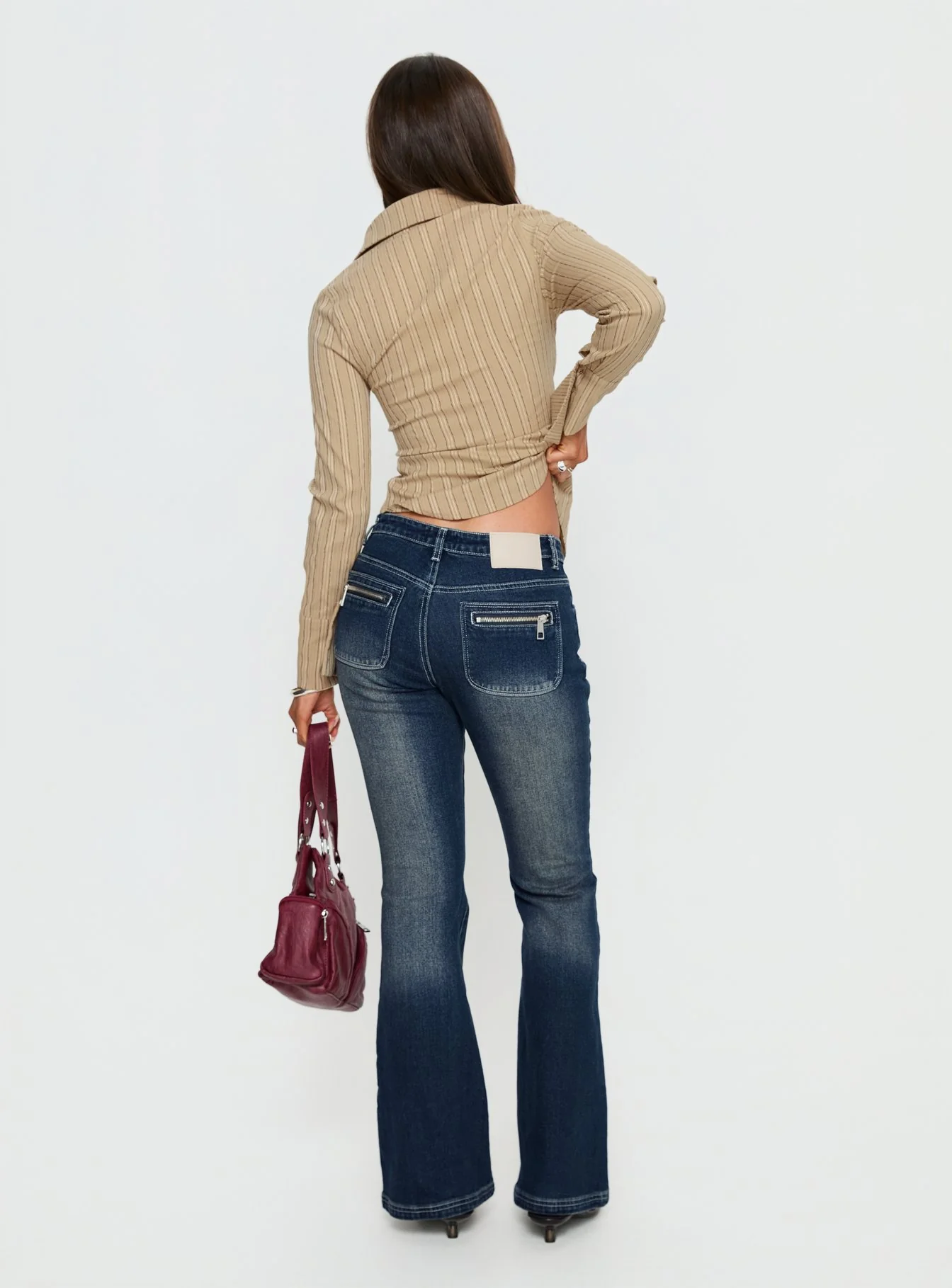 Zilvia Bootleg Mid Rise Jeans Raw Denim