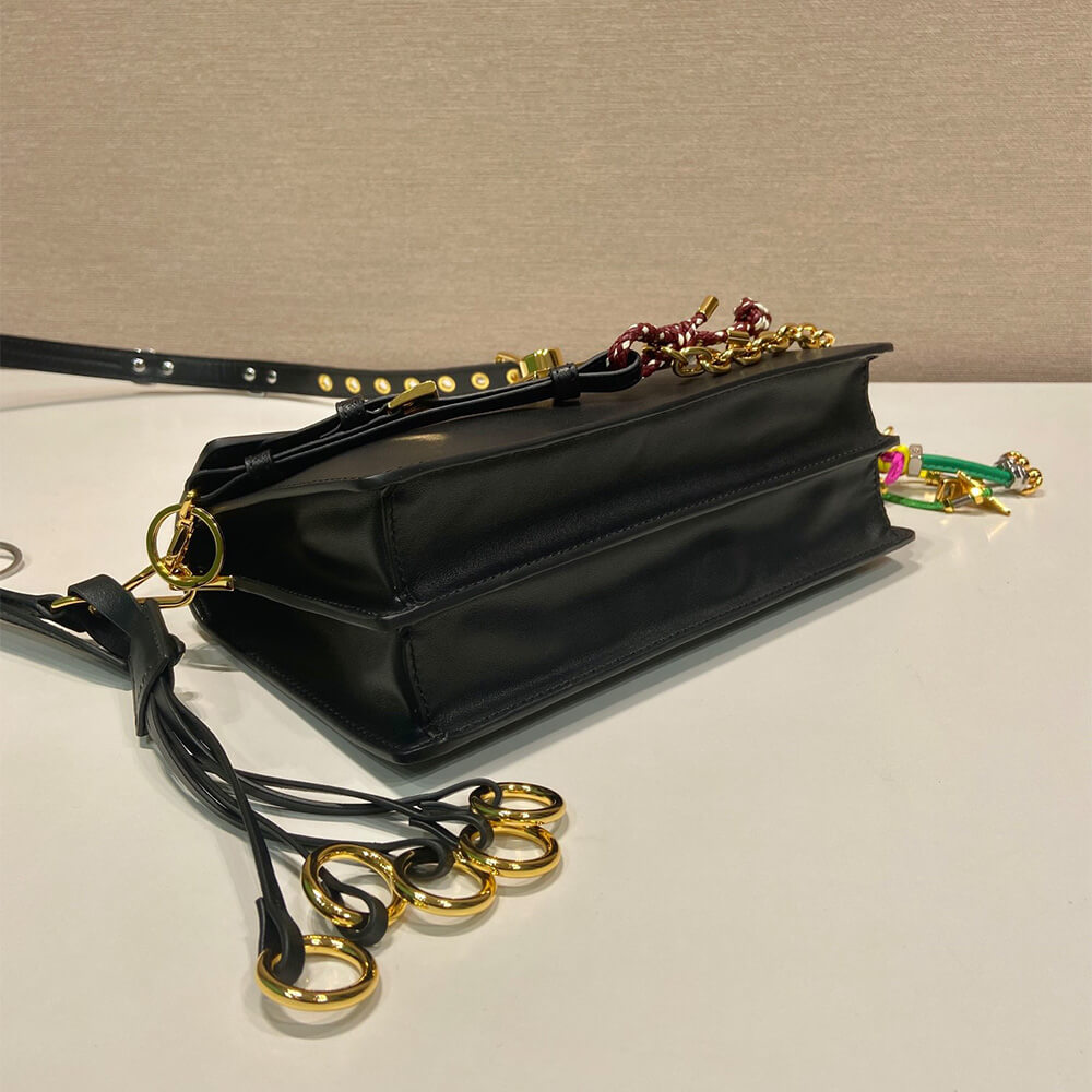 Prada Soft Sound small leather shoulder bag with charms(high-end grade) - Top Club
