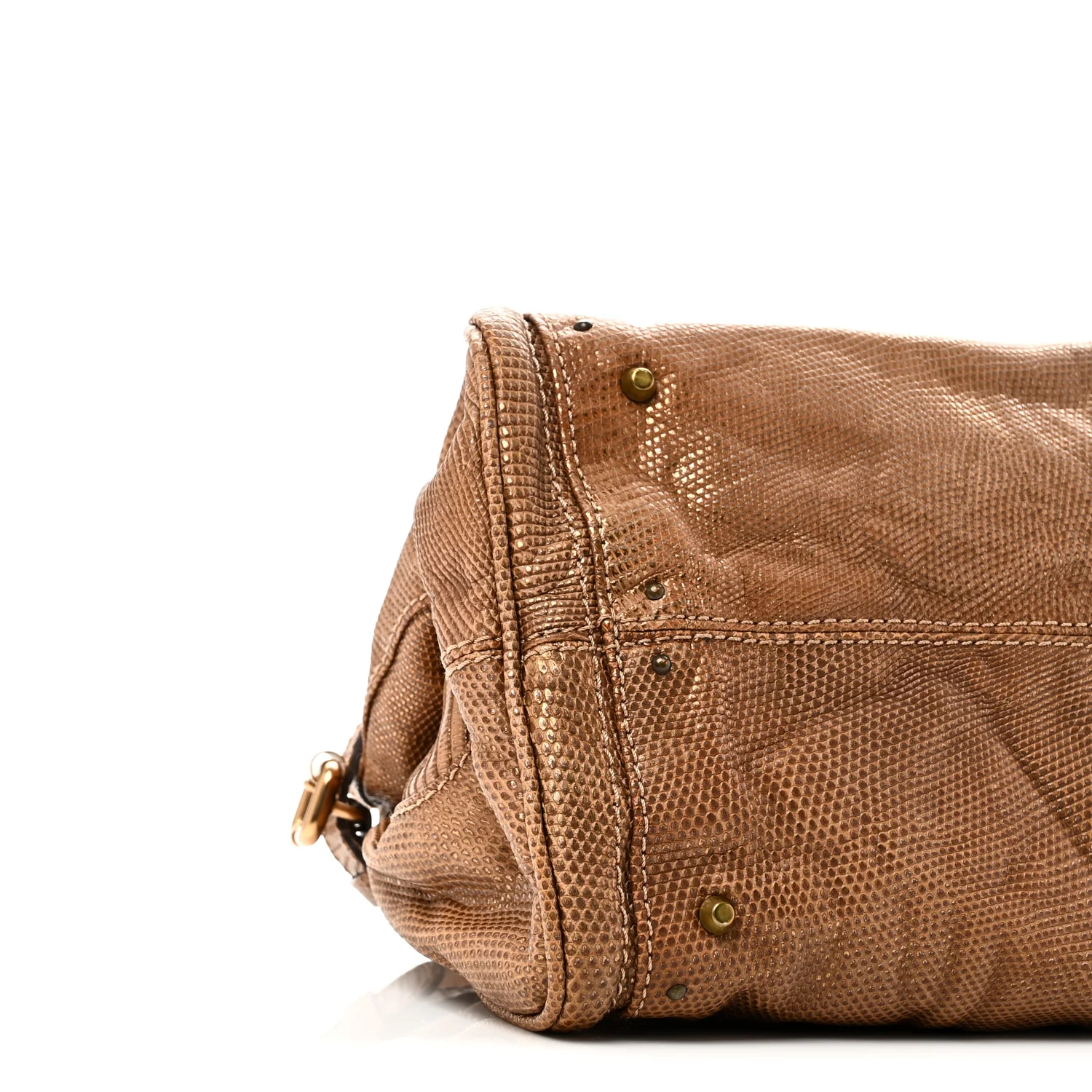 Lizard Medium Paddington Satchel Bronze - Top Club