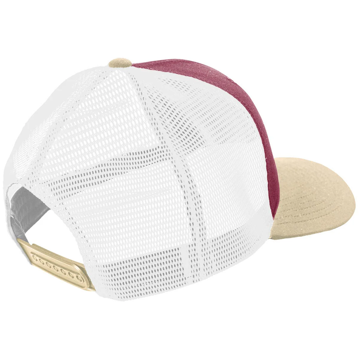 Nike Men's Florida State Seminoles Fear the Spear Helmet Patch Adjustable Rise Structured Trucker Cap - Garnet/Vegas Gold/White - MoB Apparel