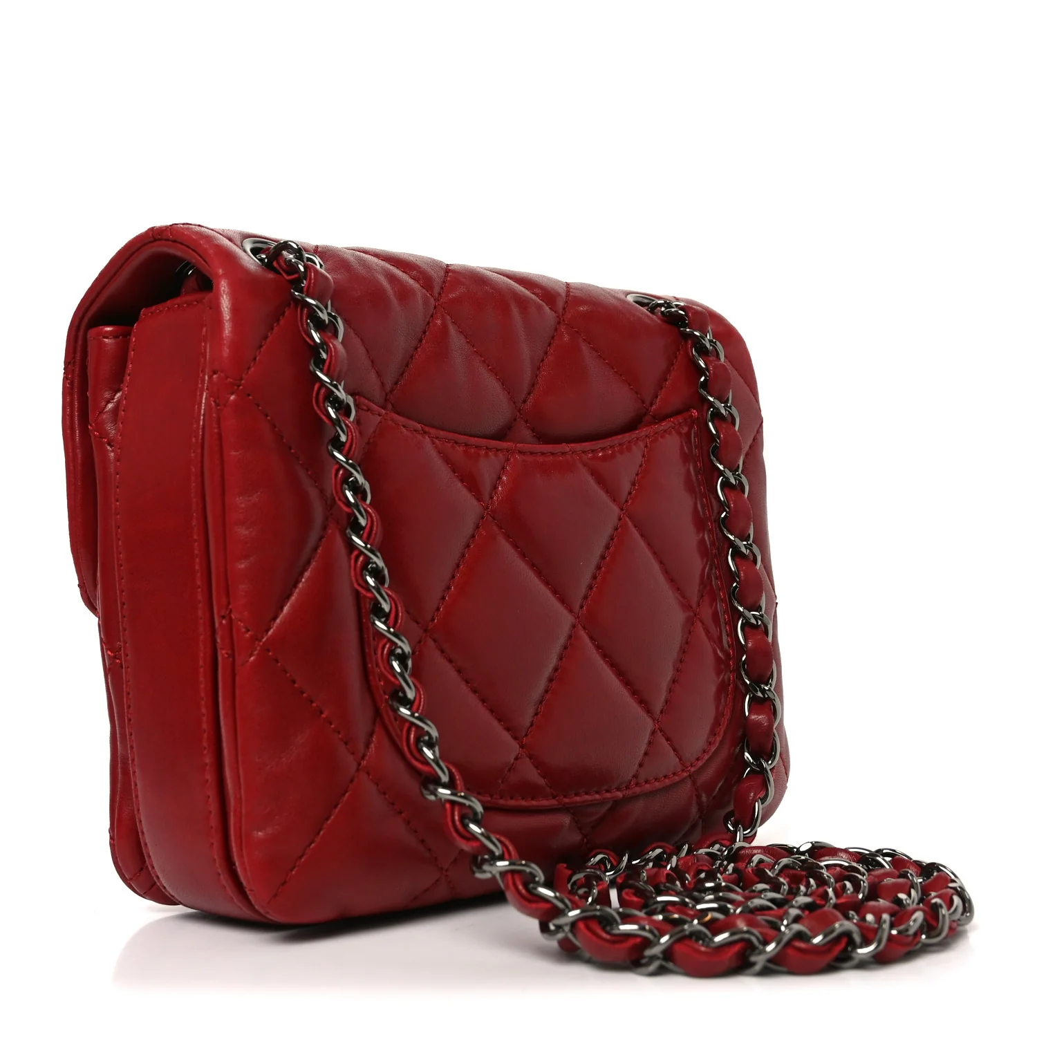 Lambskin Quilted Mini Chanel 3 Flap Red - Top Club