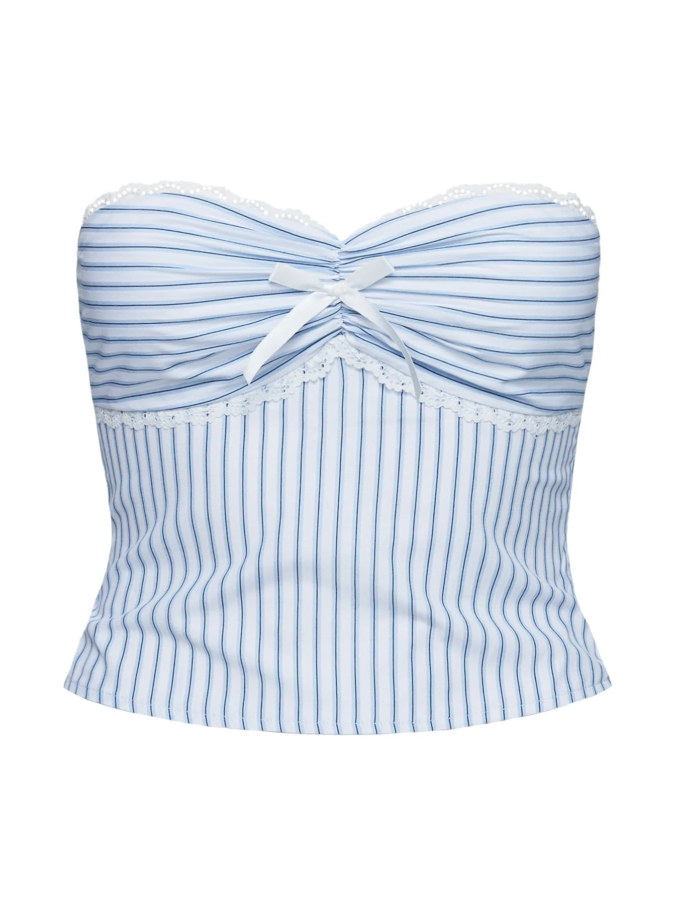 Into The Groove Strapless Top Blue Stripe