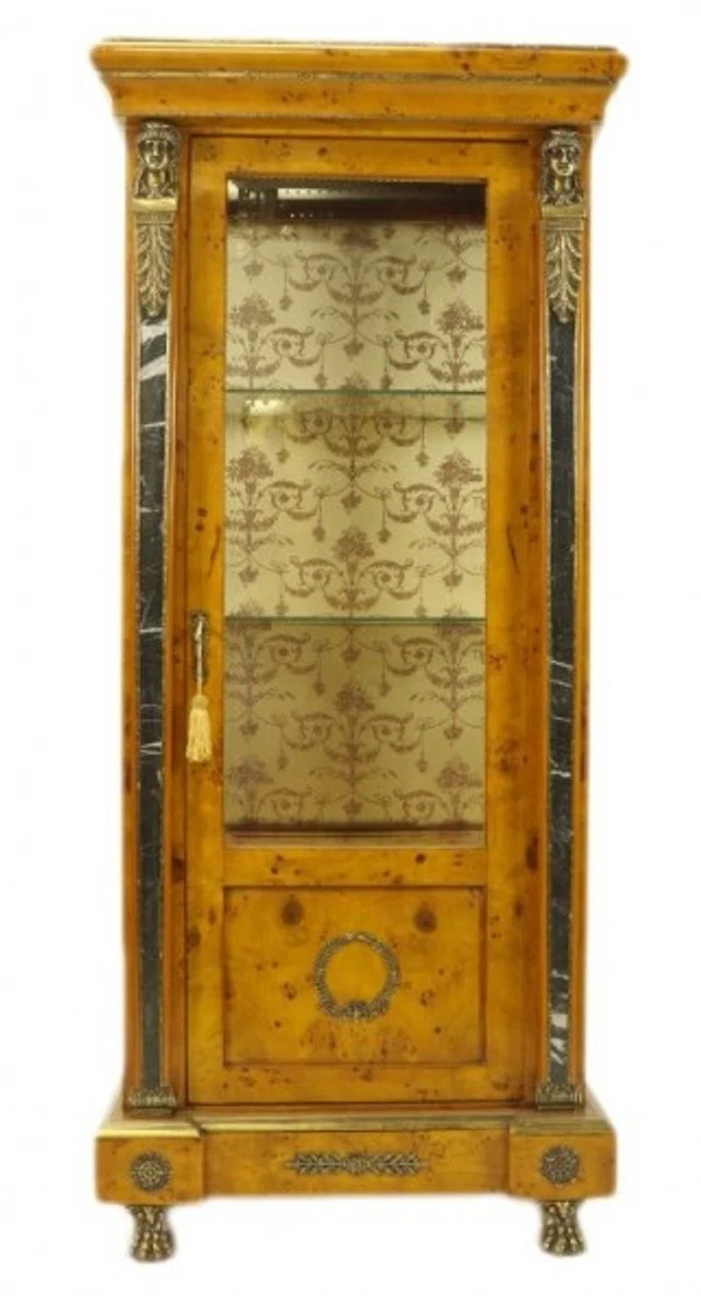 Empire display cabinet bird's eye maple 180 x 80 cm - handmade from solid wood - baroque display cabinet