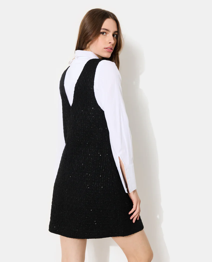 Pimkie Robe chasuble en tweed avec sequins