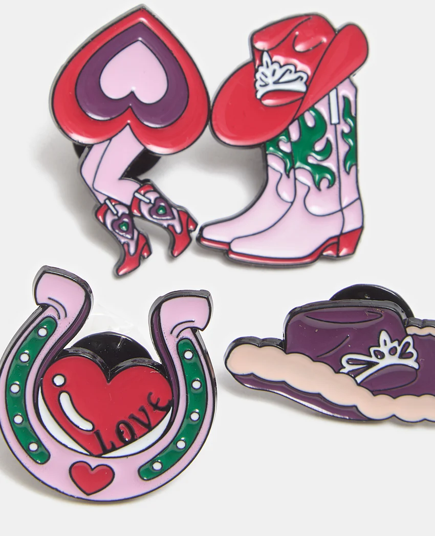 Pimkie Lot de 4 pin's Cowboy