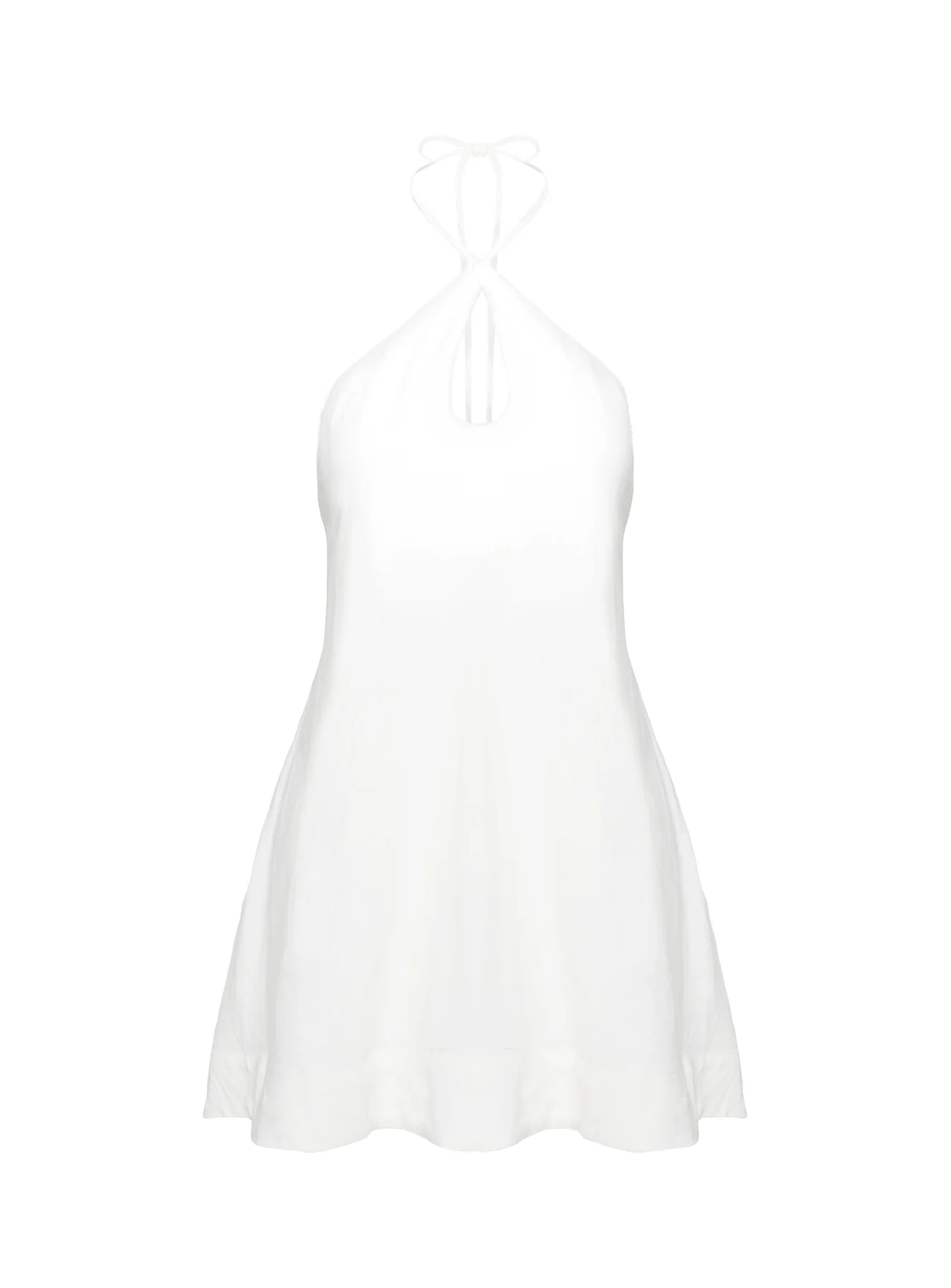 Thomasina Linen Halter Dress White