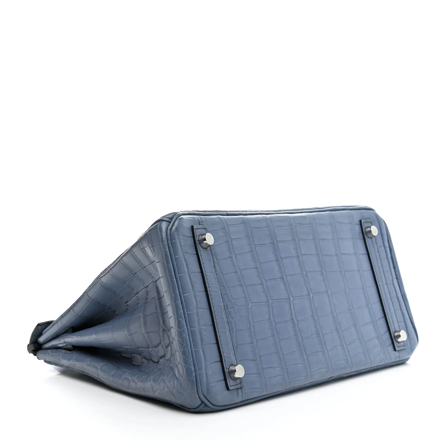 Matte Porosus Crocodile Birkin 30 Bleu Brighton - Top Club