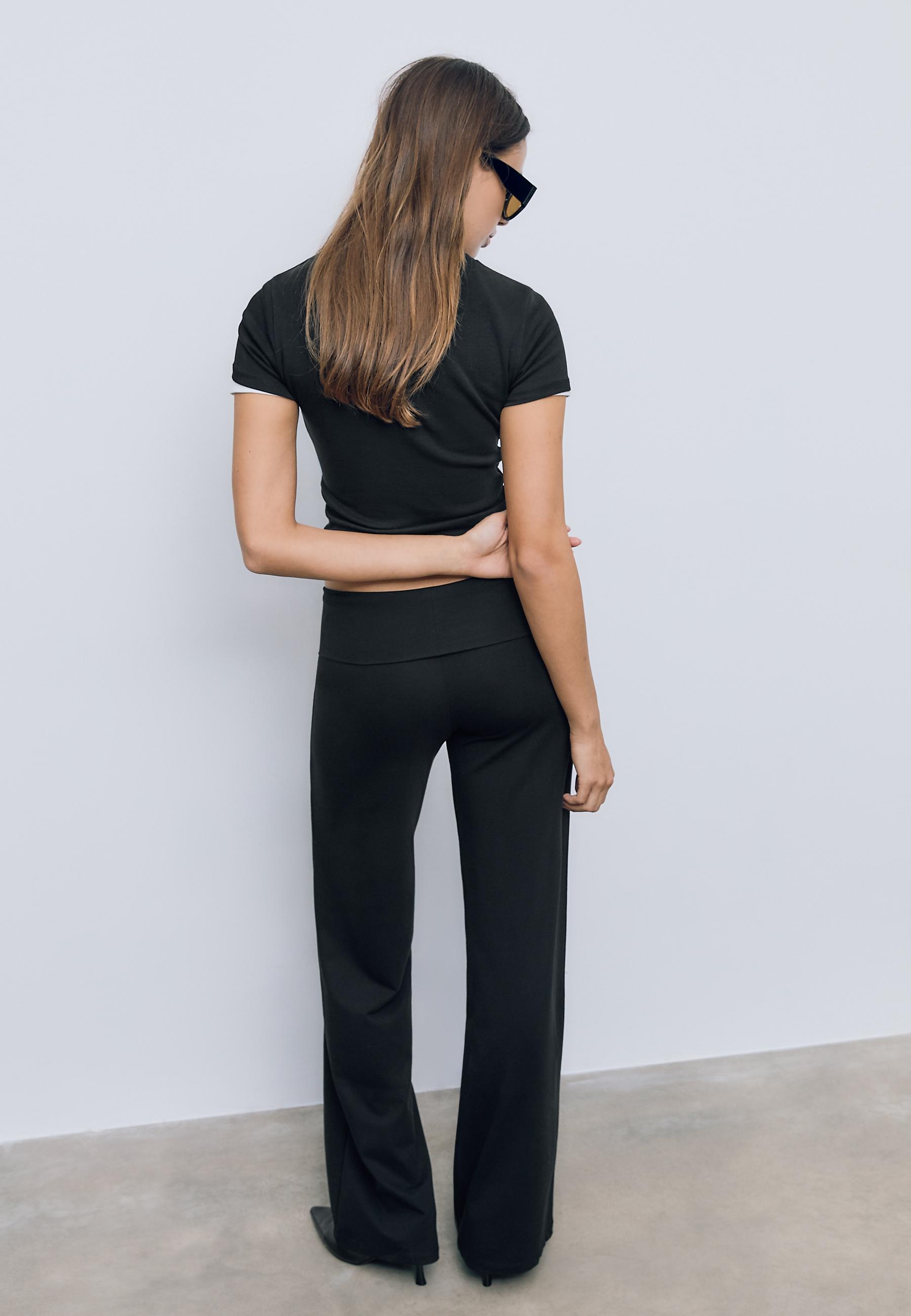 MESH TROUSERS WITH FOLD-OVER WAIST