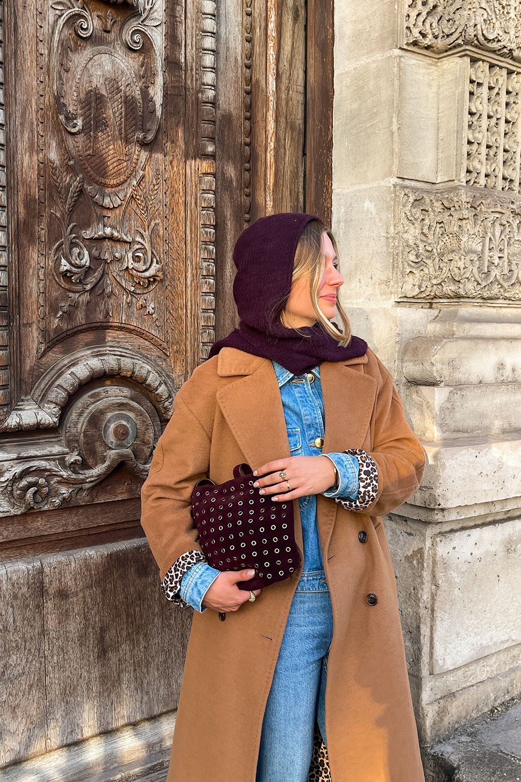 Donkerrode balaclava muts