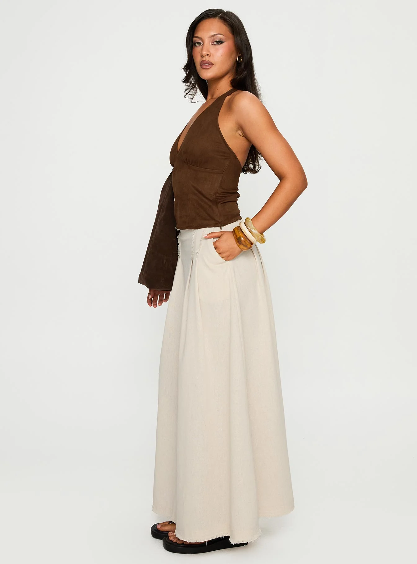 Bohemian Spirit Maxi Skirt Beige