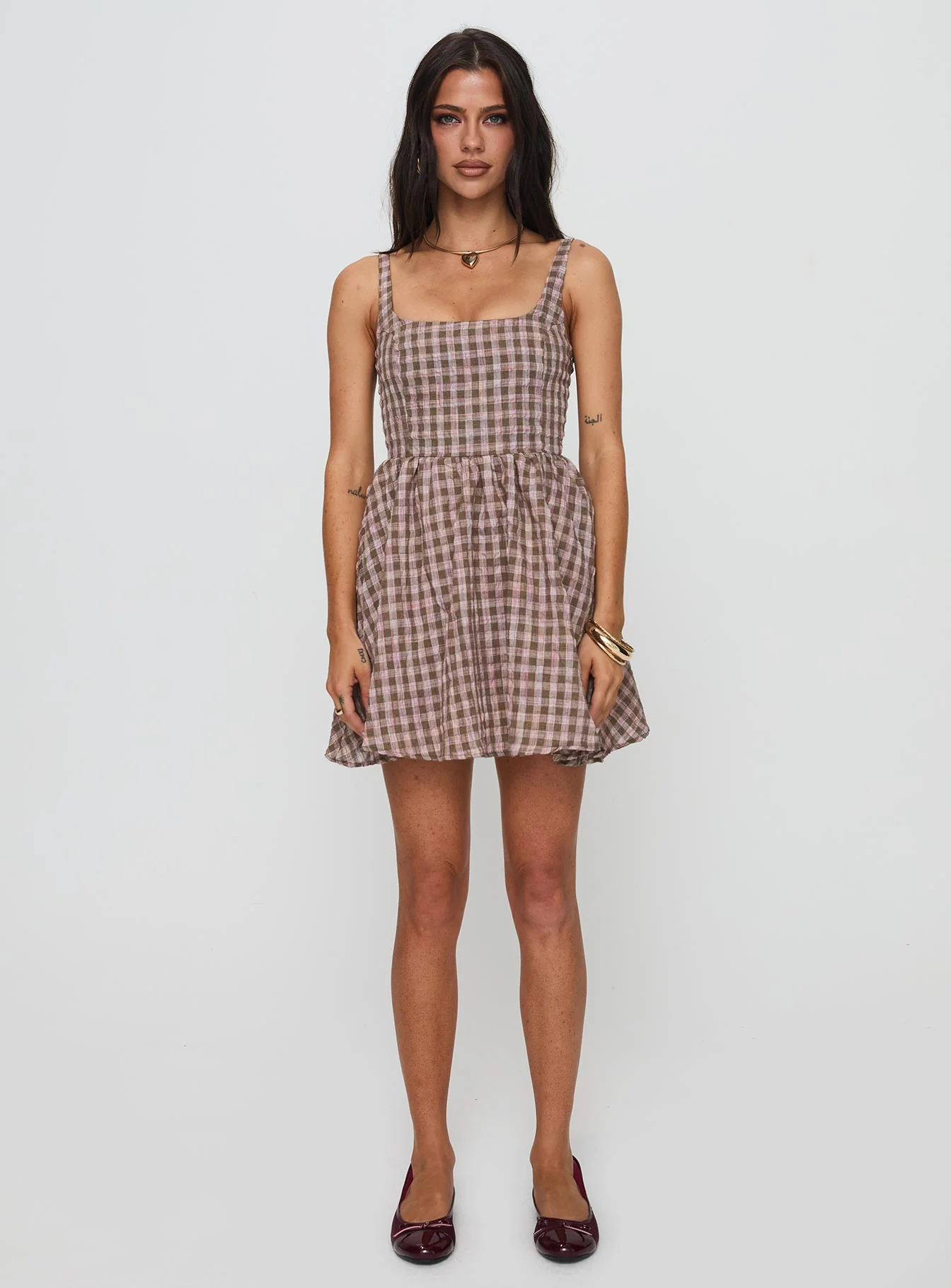 Cartmel Mini Dress Brown / Pink