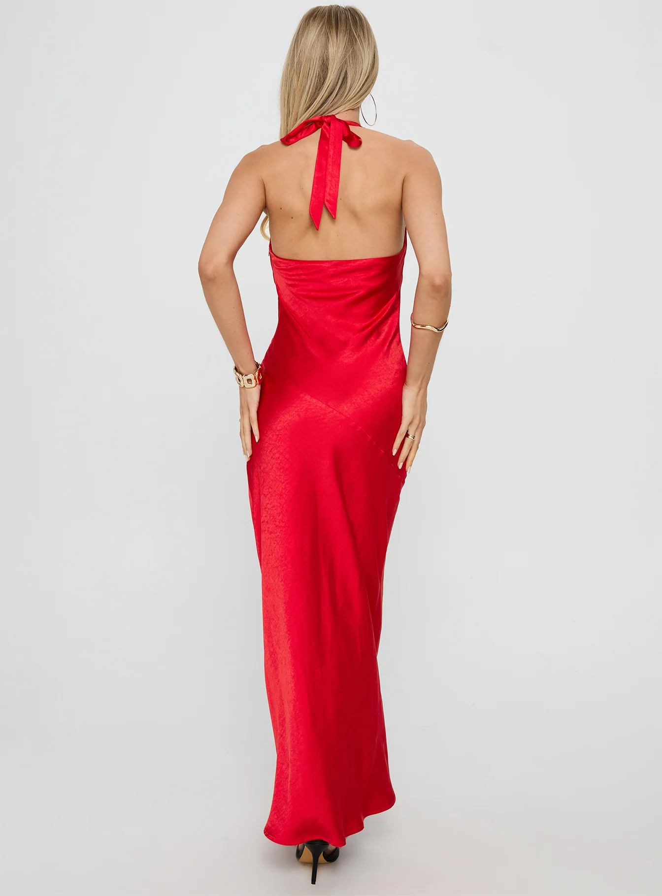 Big Deal Halter Maxi Dress Red