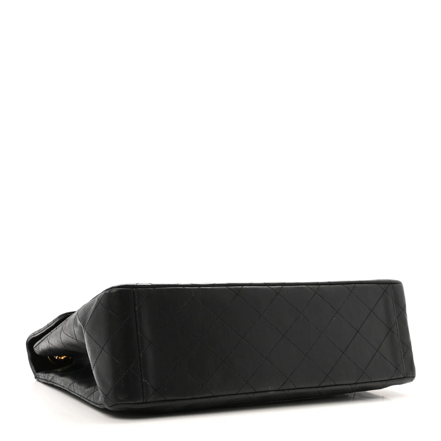 Lambskin Quilted XL Jumbo Single Flap Black - Top Club