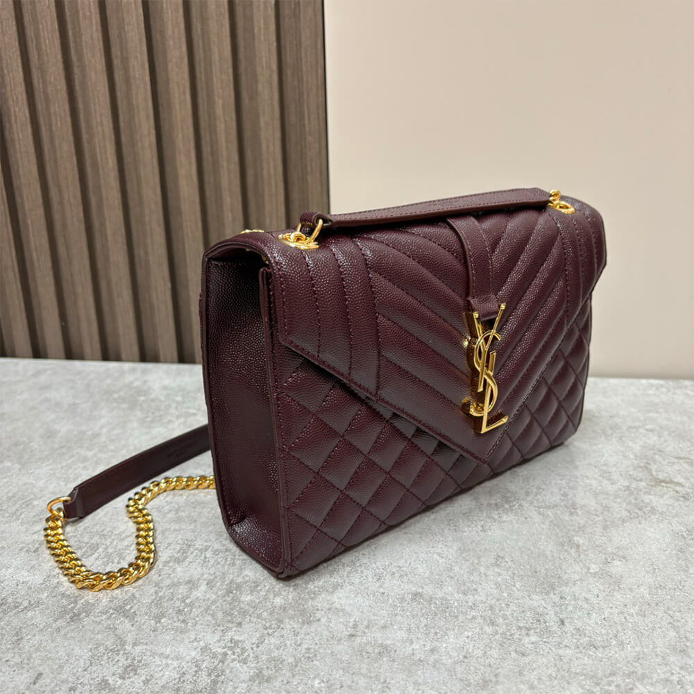 YSL envelope medium in grained leather - Top Club
