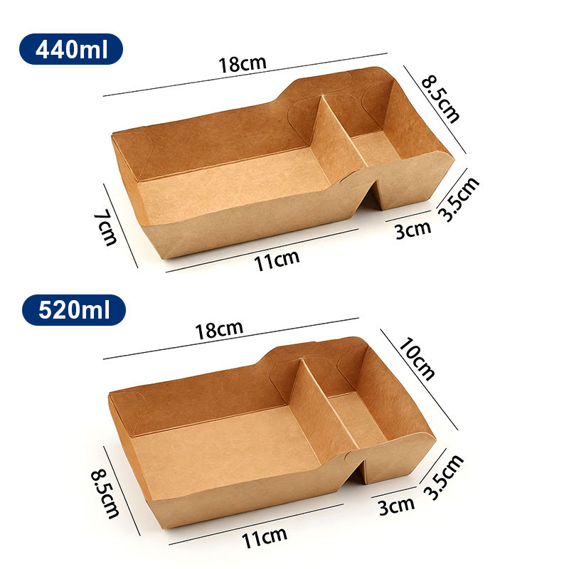 Kraft Paper Divided Food Container