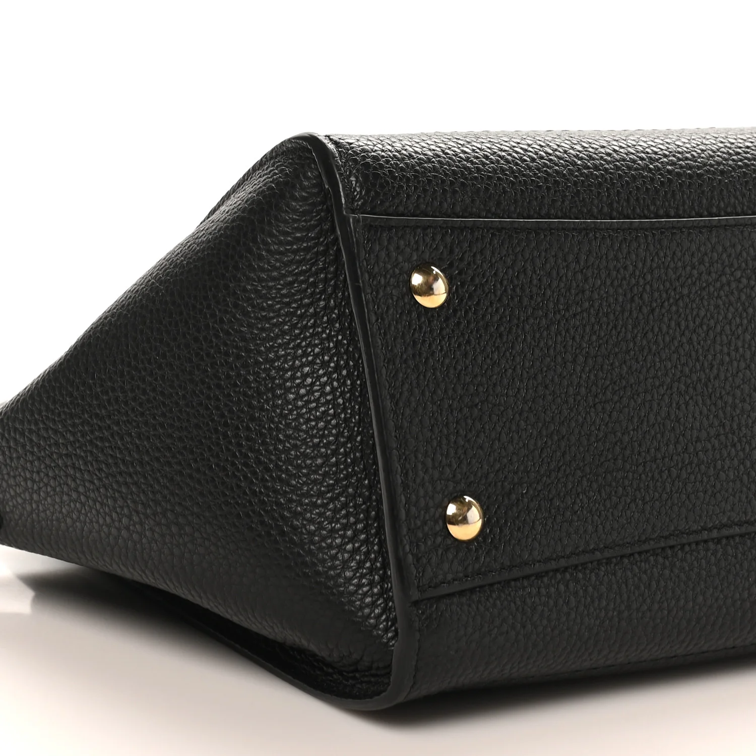 Hammered Calfskin Double Handle Small Amy Tote Black - Top Club