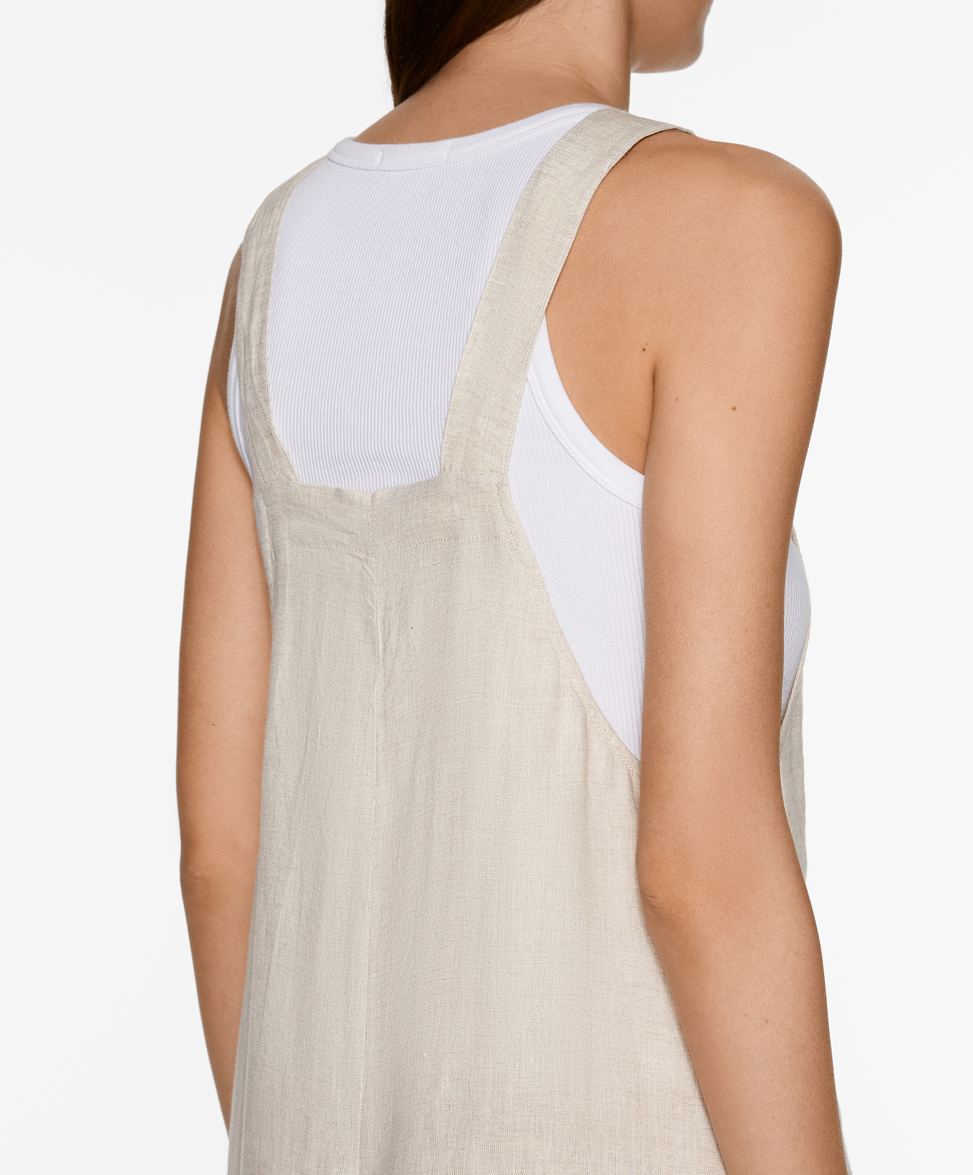 OYSHO 100% linen strappy jumpsuit