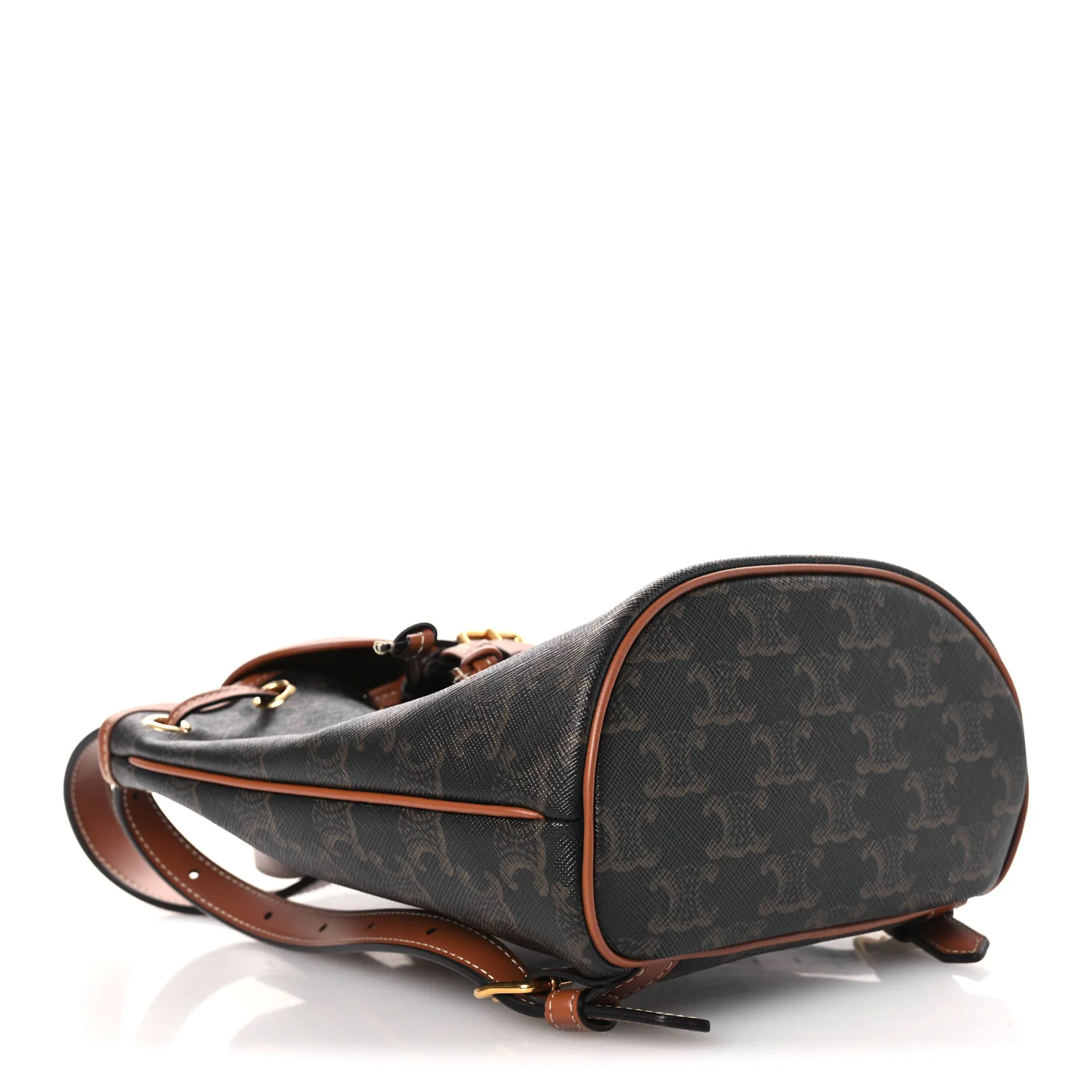 Triomphe Canvas Calfskin Mini Folco Backpack Tan - Top Club